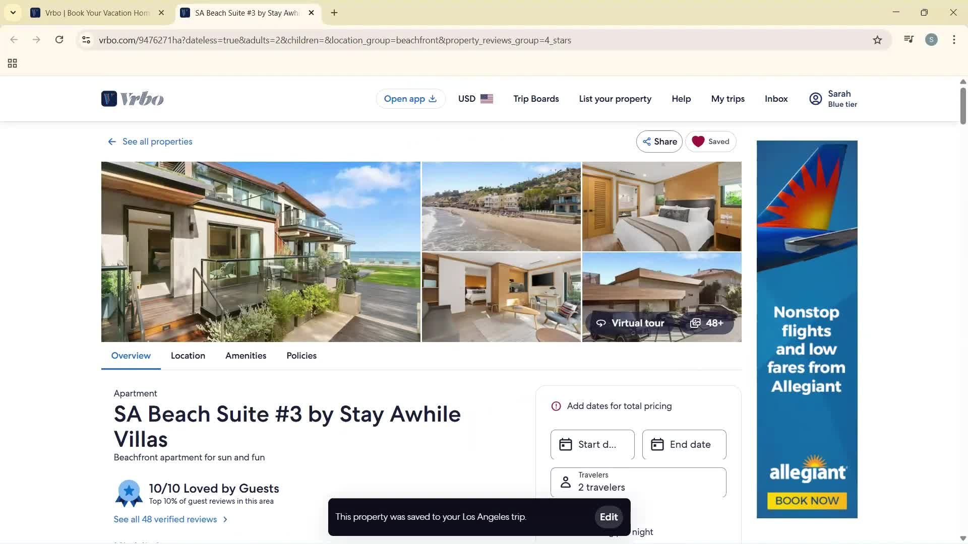 Planning a trip screenshot