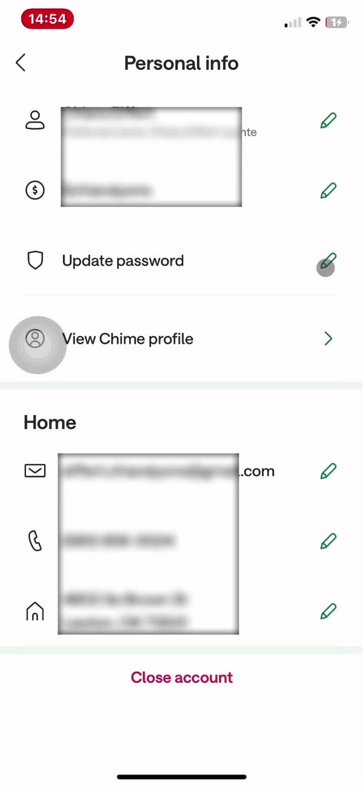 Changing password on Chime video thumbnail