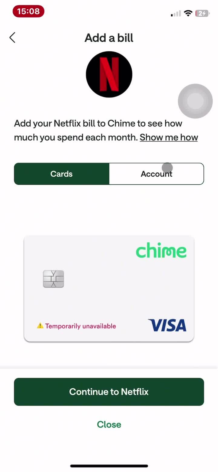 Paying bills screenshot