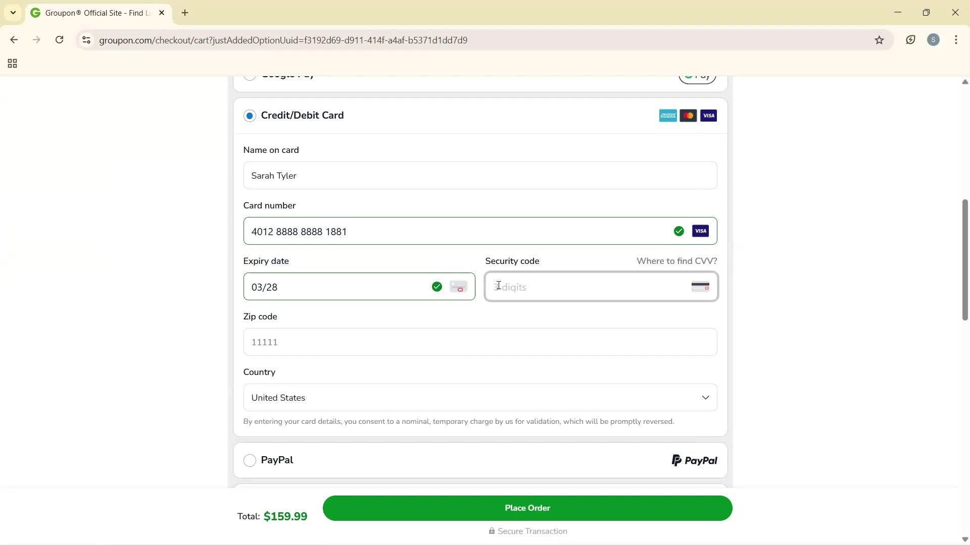 Buying something screenshot
