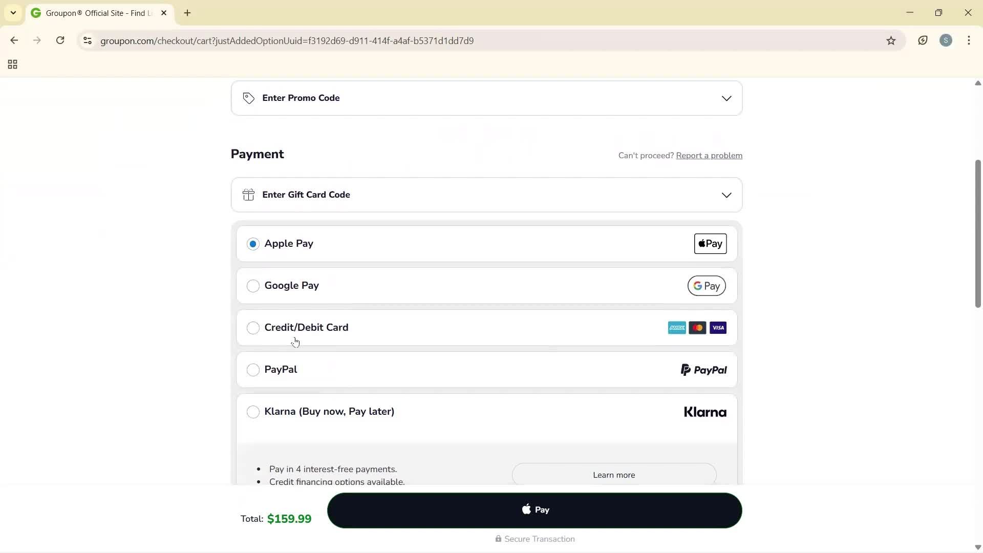 Buying something screenshot