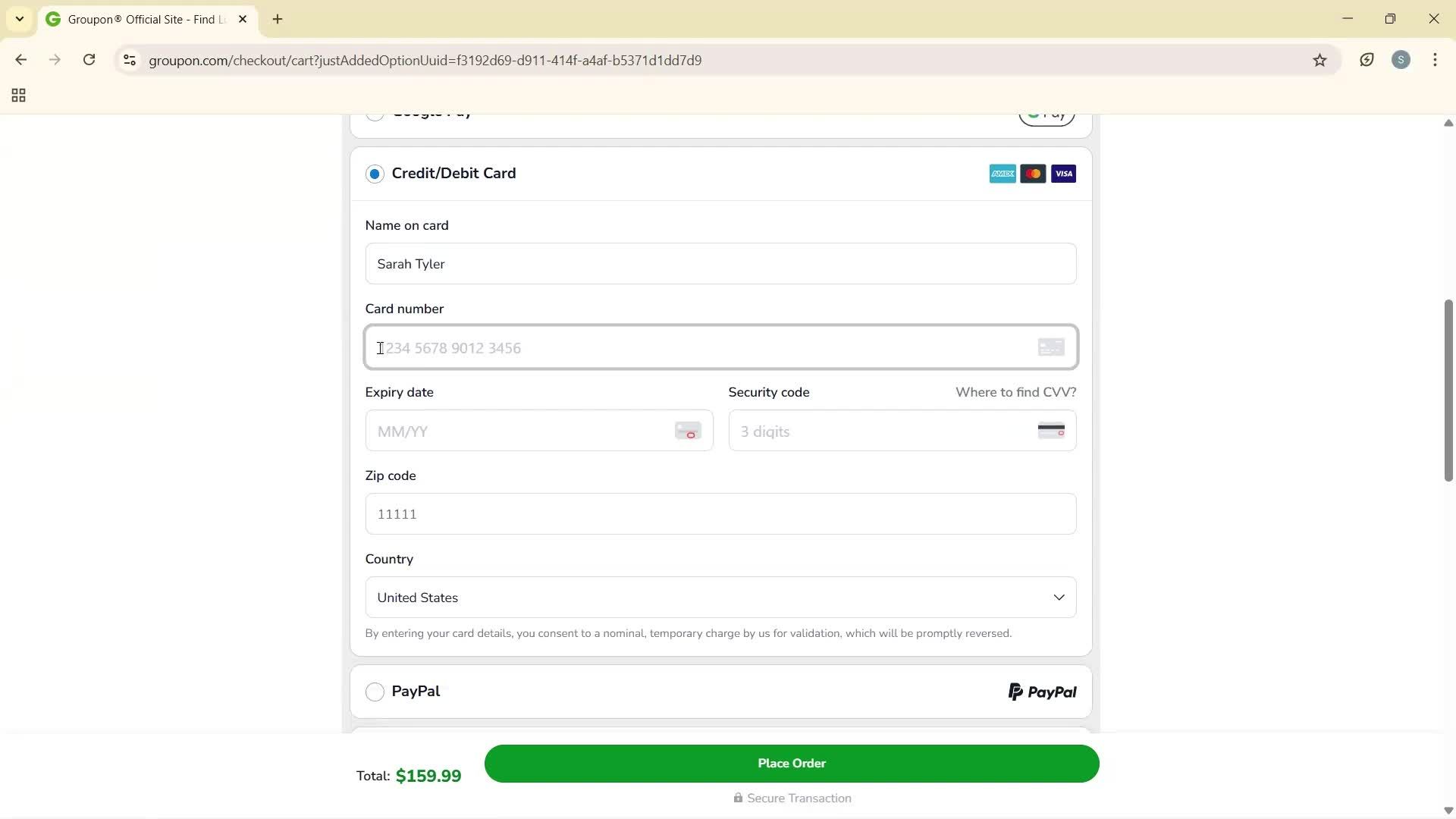 Buying something screenshot