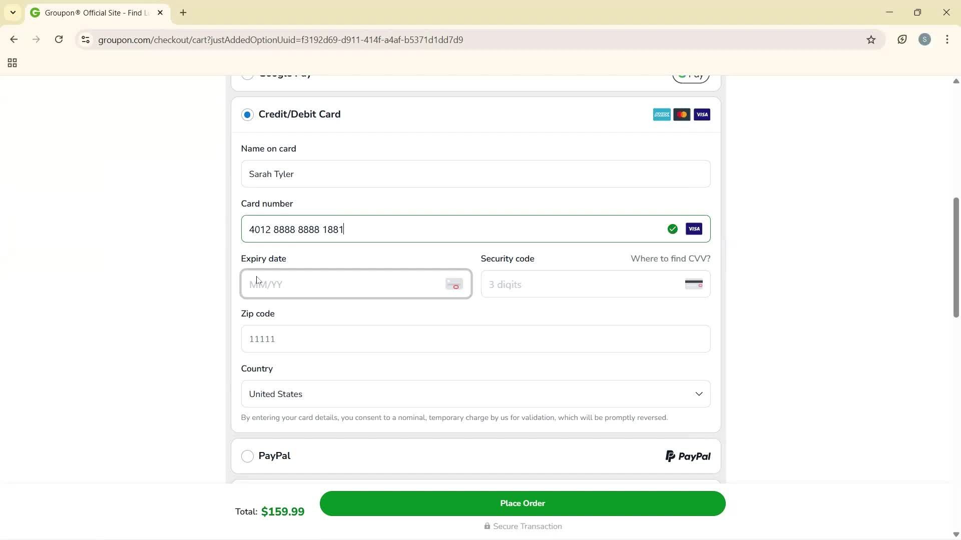 Buying something screenshot