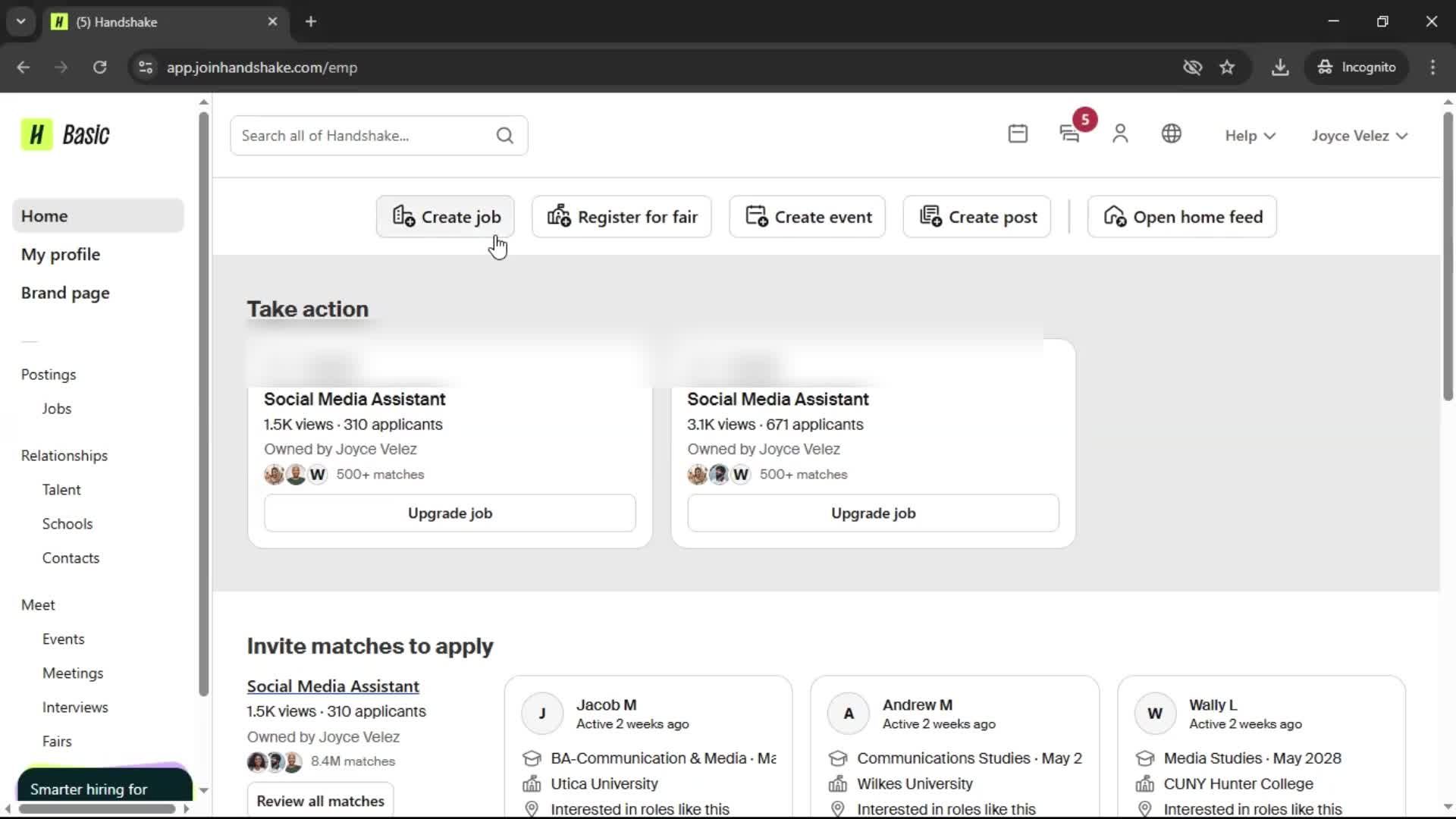 Creating a job post on Handshake video thumbnail