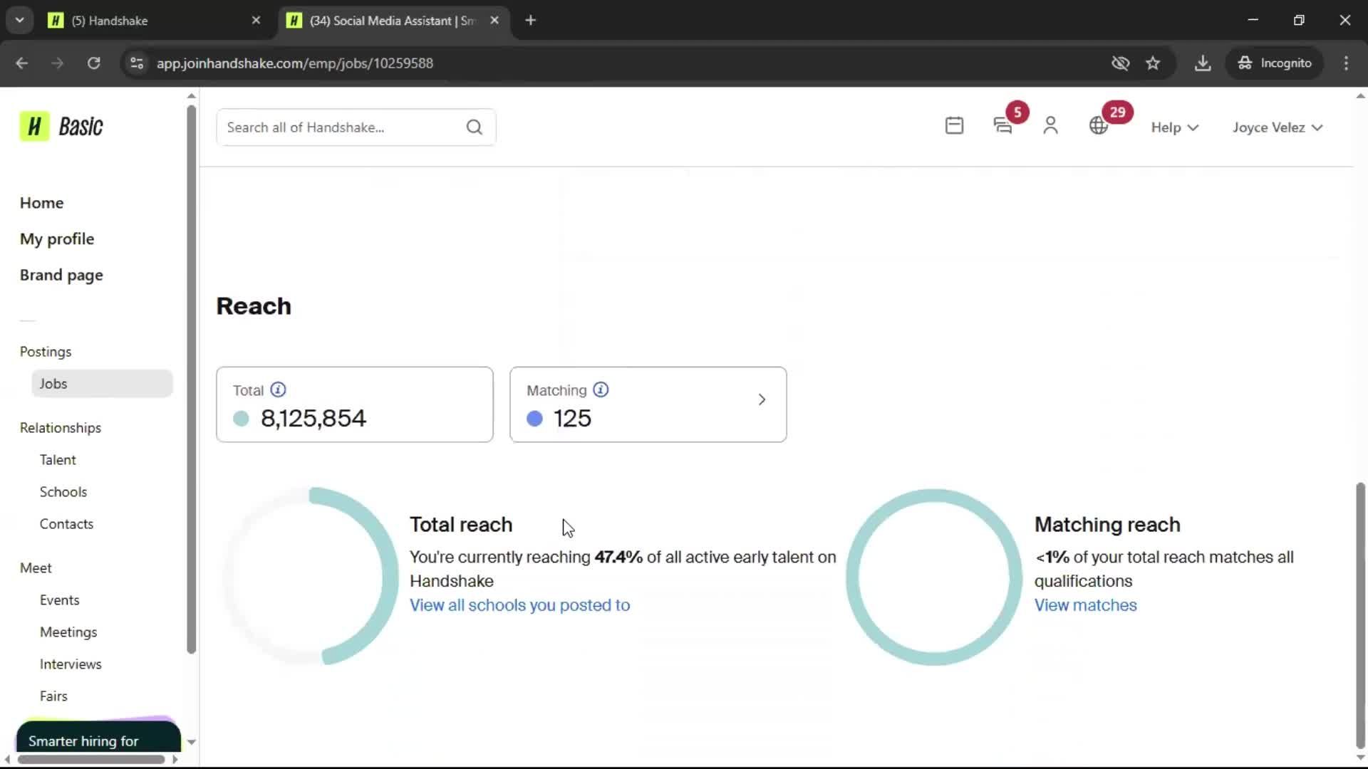 Creating a job post screenshot