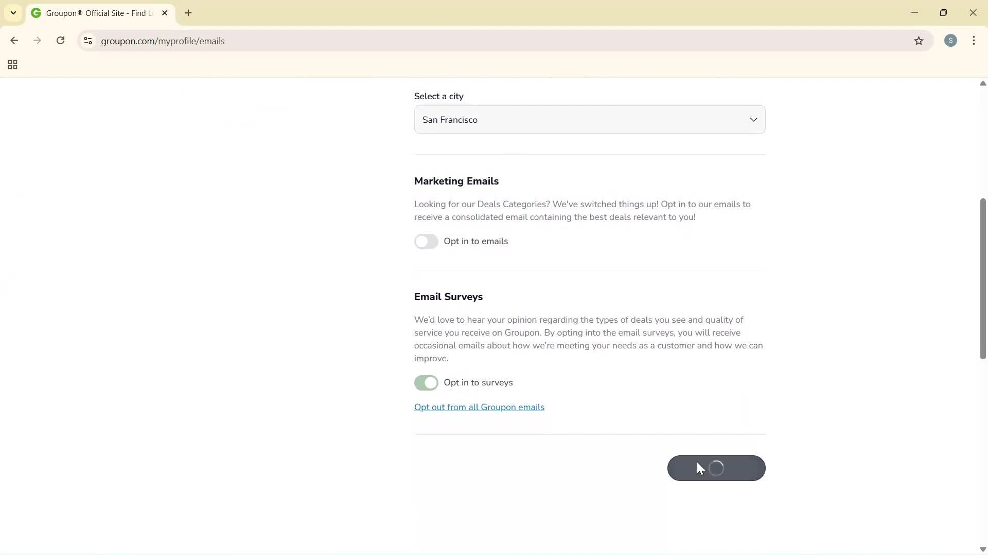 Adjusting preferences screenshot
