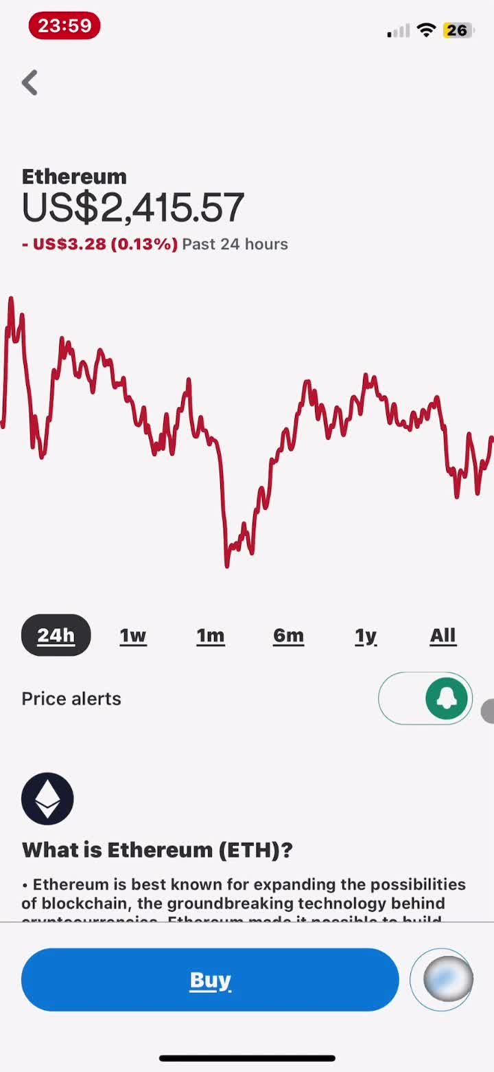 Turning on price alerts screenshot