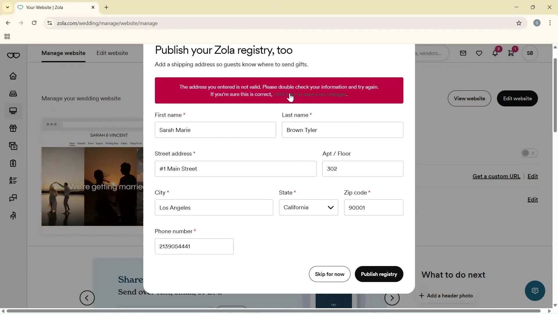 Privacy settings screenshot
