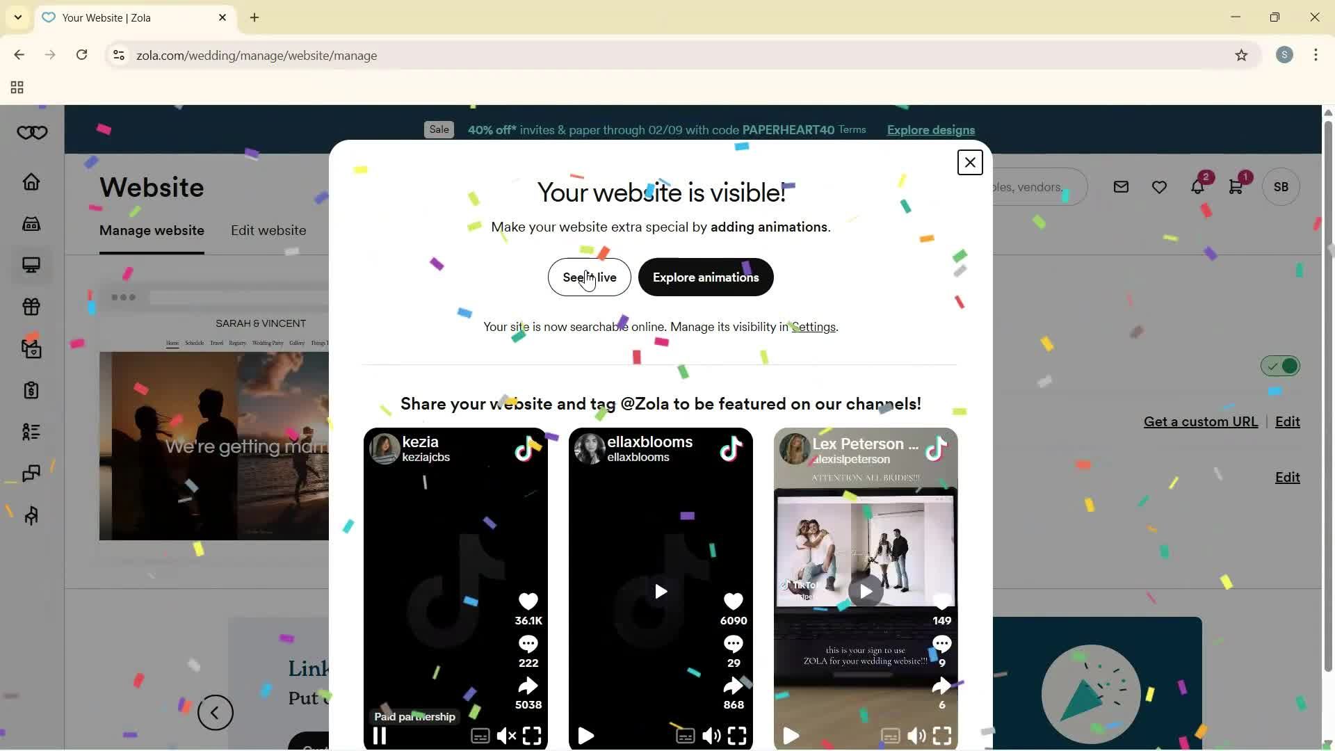 Privacy settings screenshot