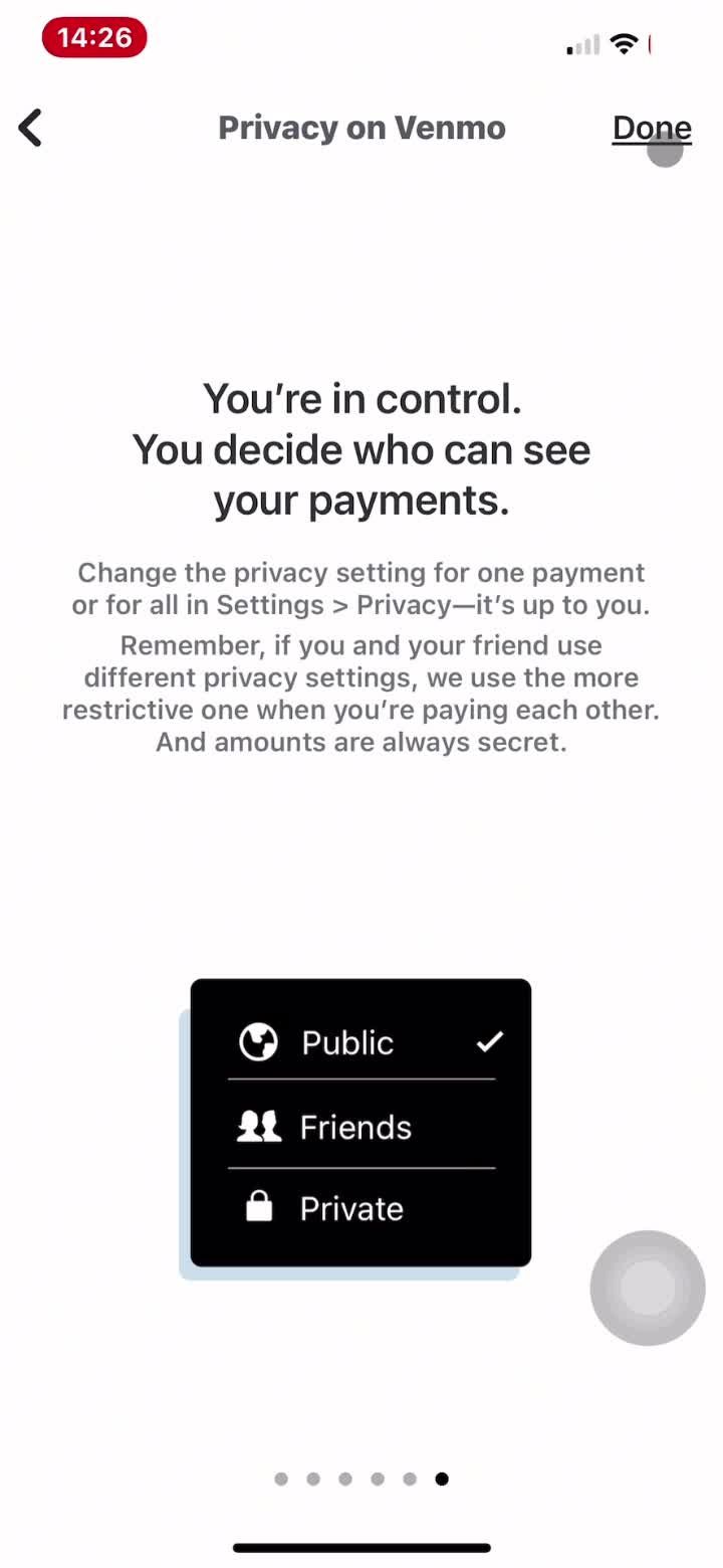 Privacy settings on Venmo video thumbnail