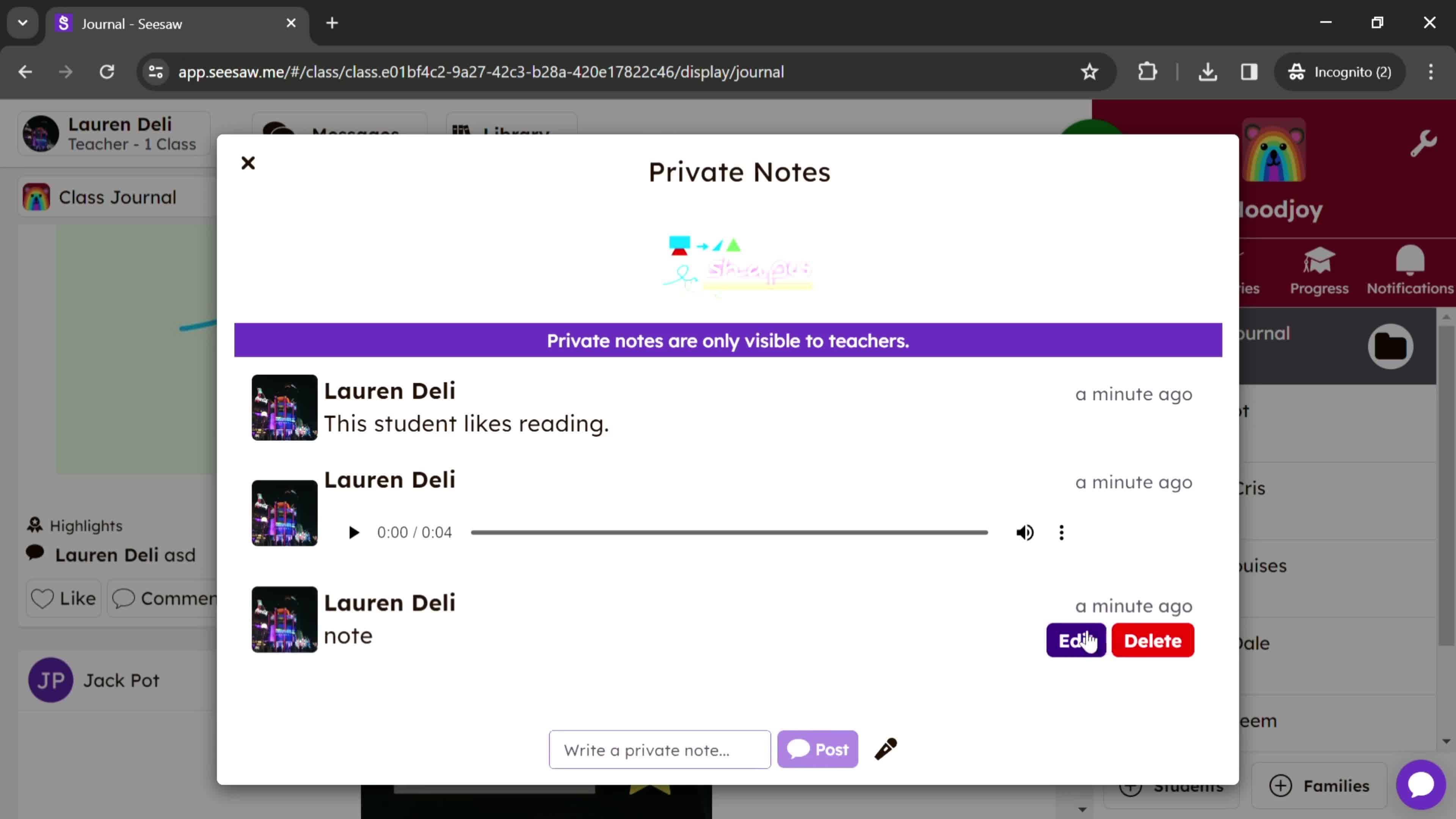 Creating a private note on Seesaw video thumbnail