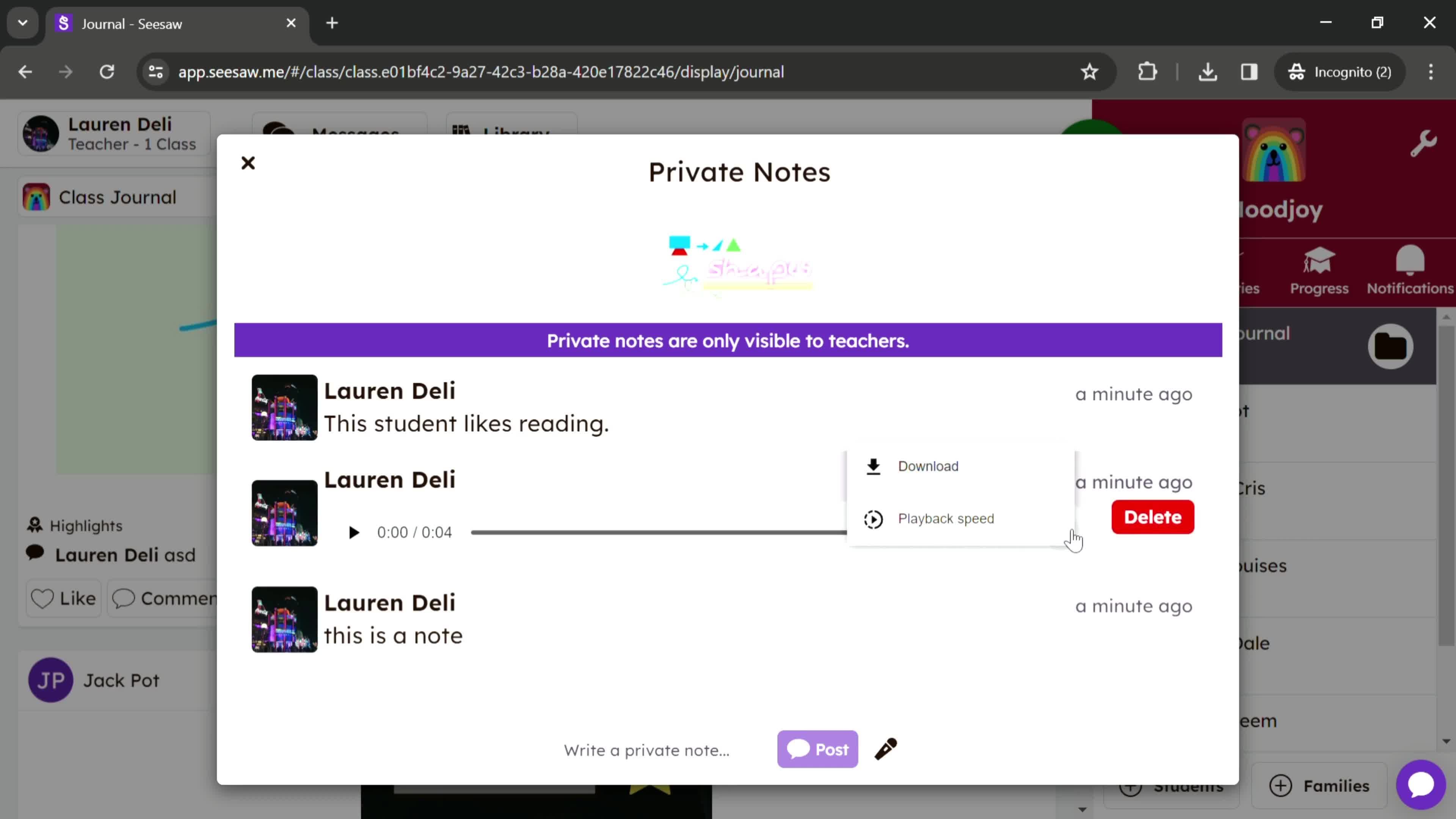 Creating a private note on Seesaw video thumbnail