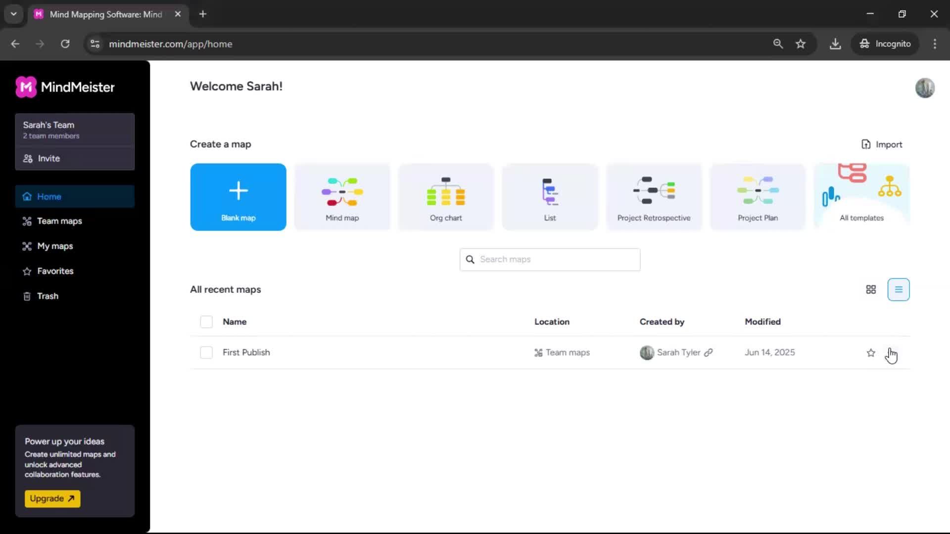 Publishing screenshot