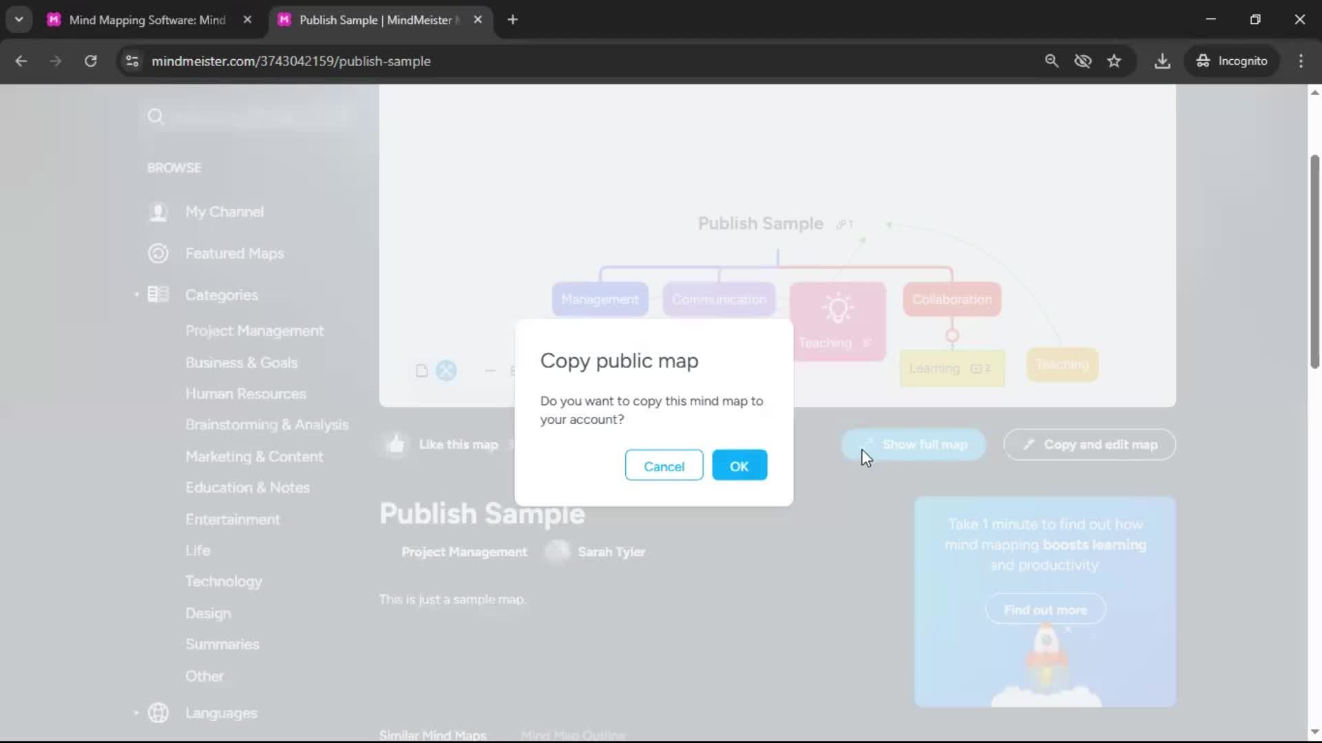 Publishing screenshot