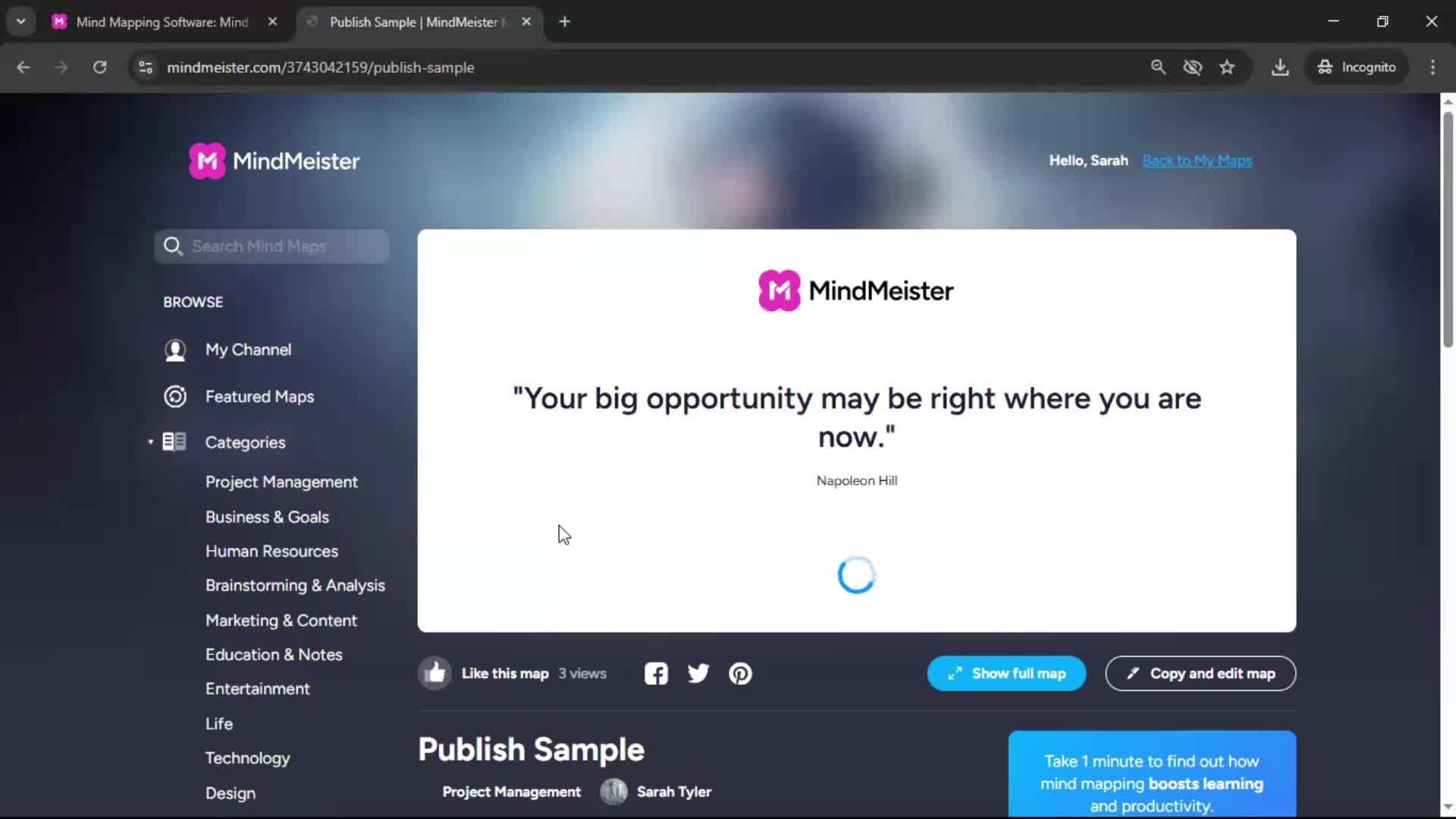 Publishing screenshot