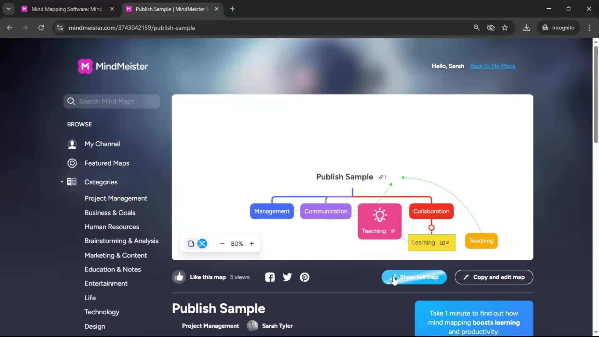 Publishing screenshot