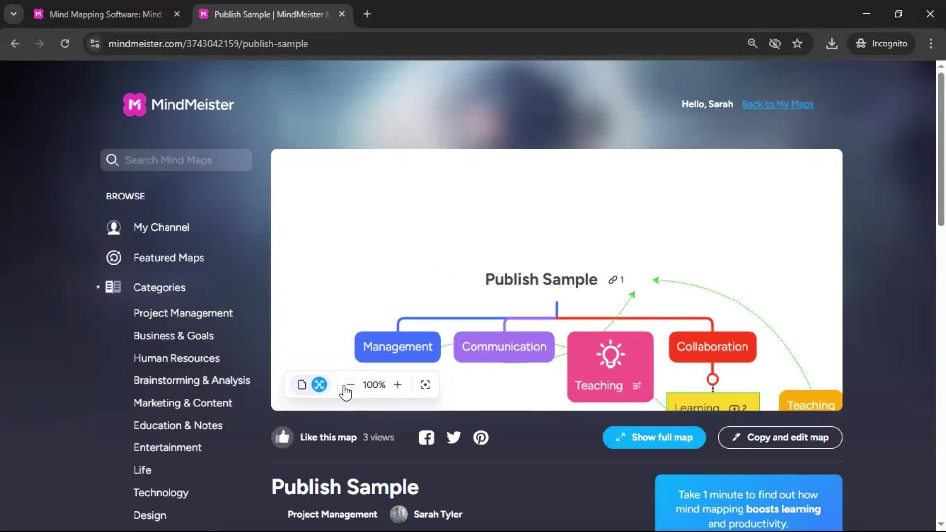 Publishing screenshot