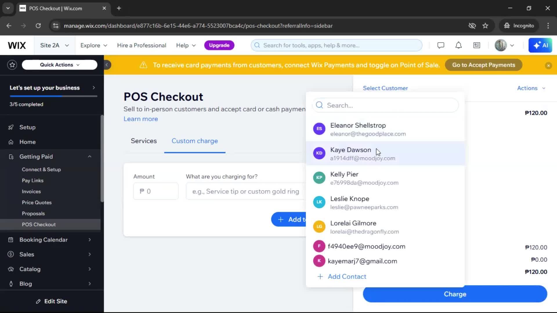 Recording a payment screenshot