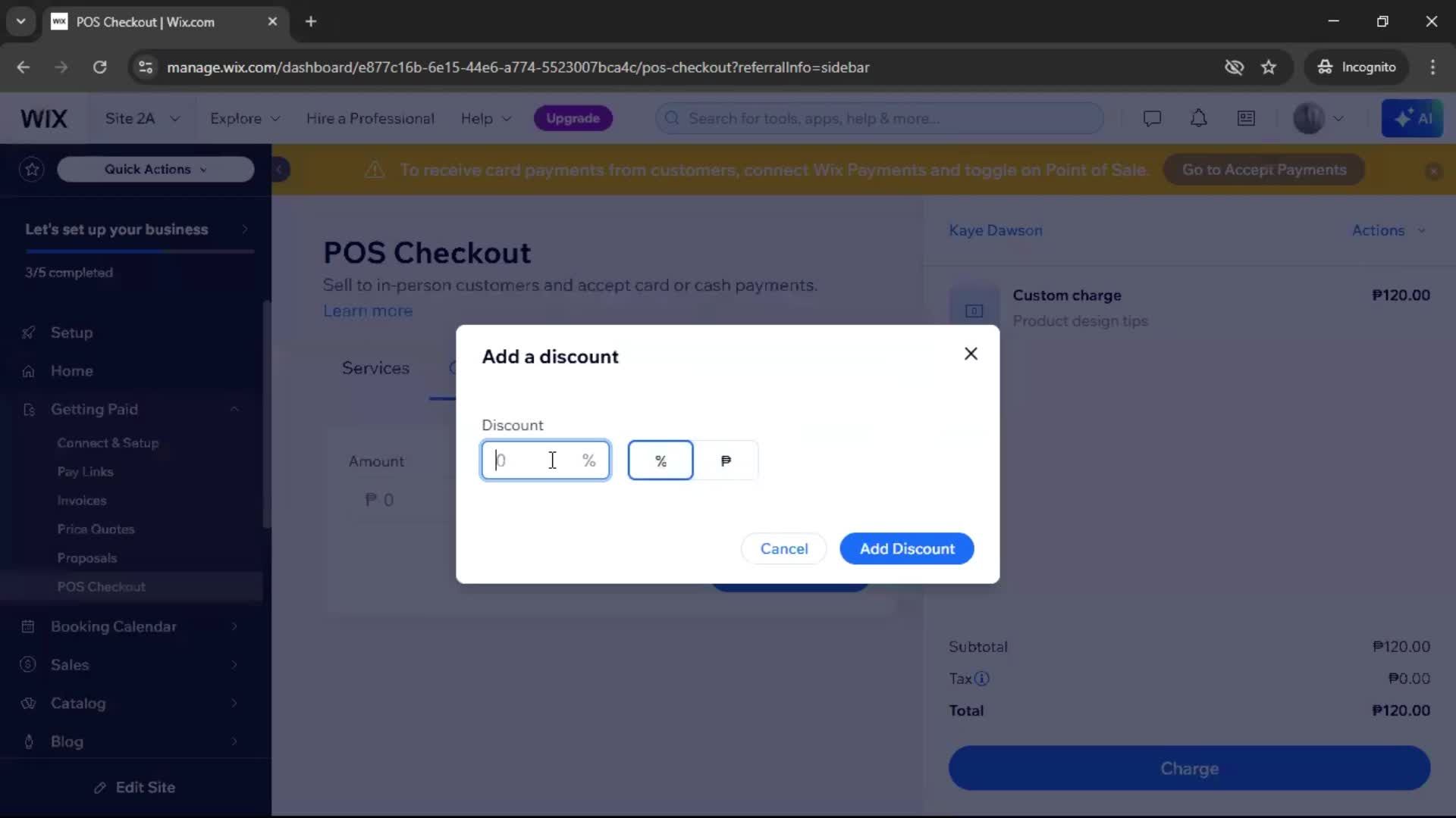 Recording a payment screenshot