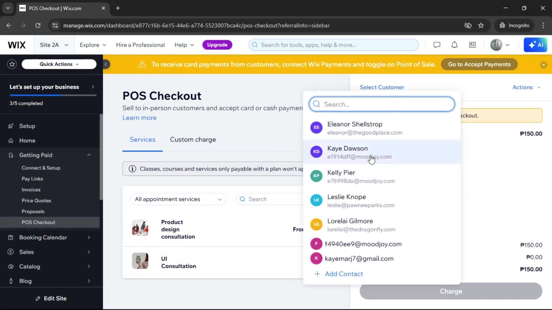 Recording a payment screenshot