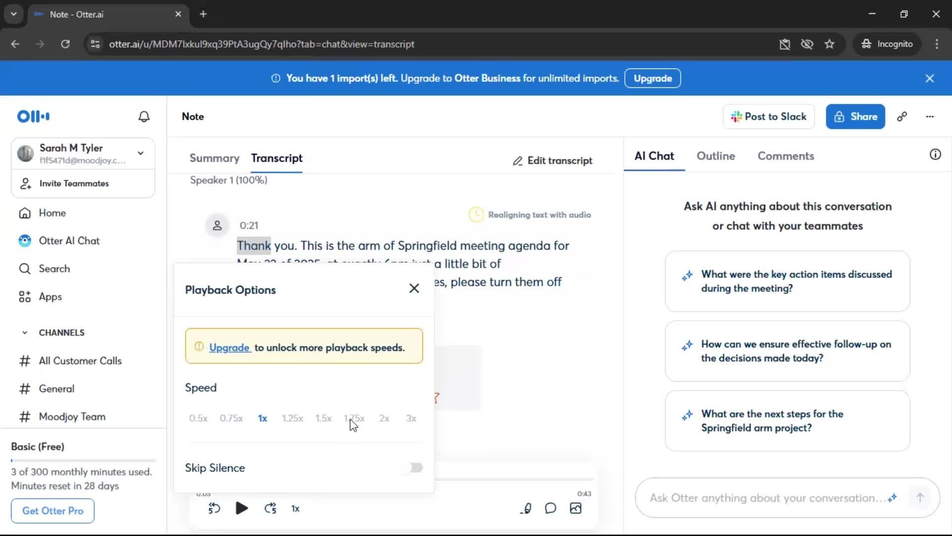 Recording a conversation screenshot