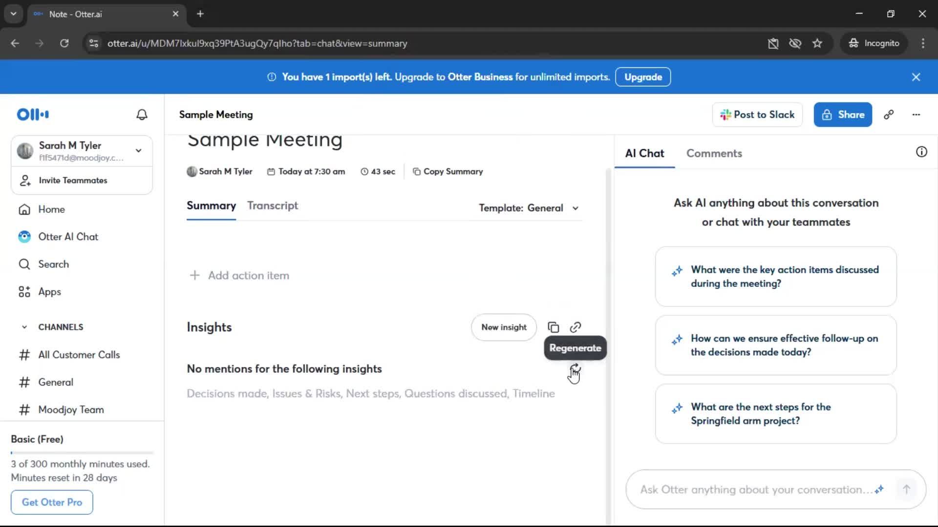 Recording a conversation screenshot