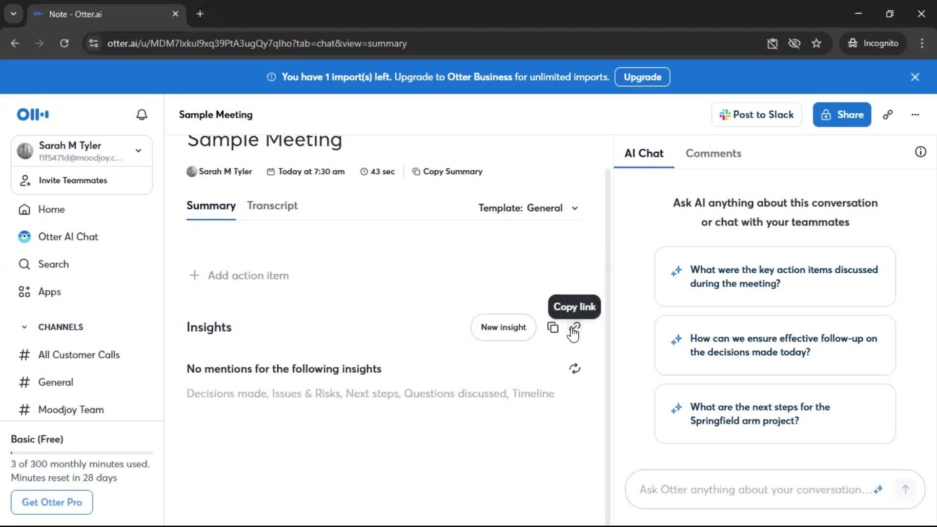 Recording a conversation screenshot