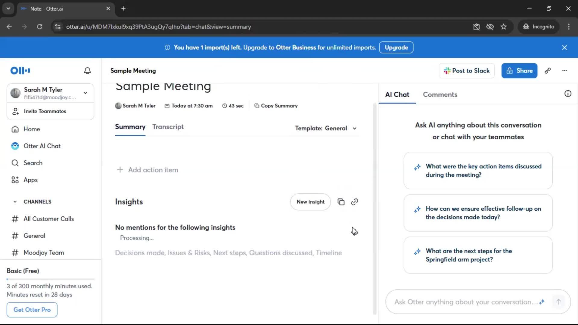 Recording a conversation screenshot
