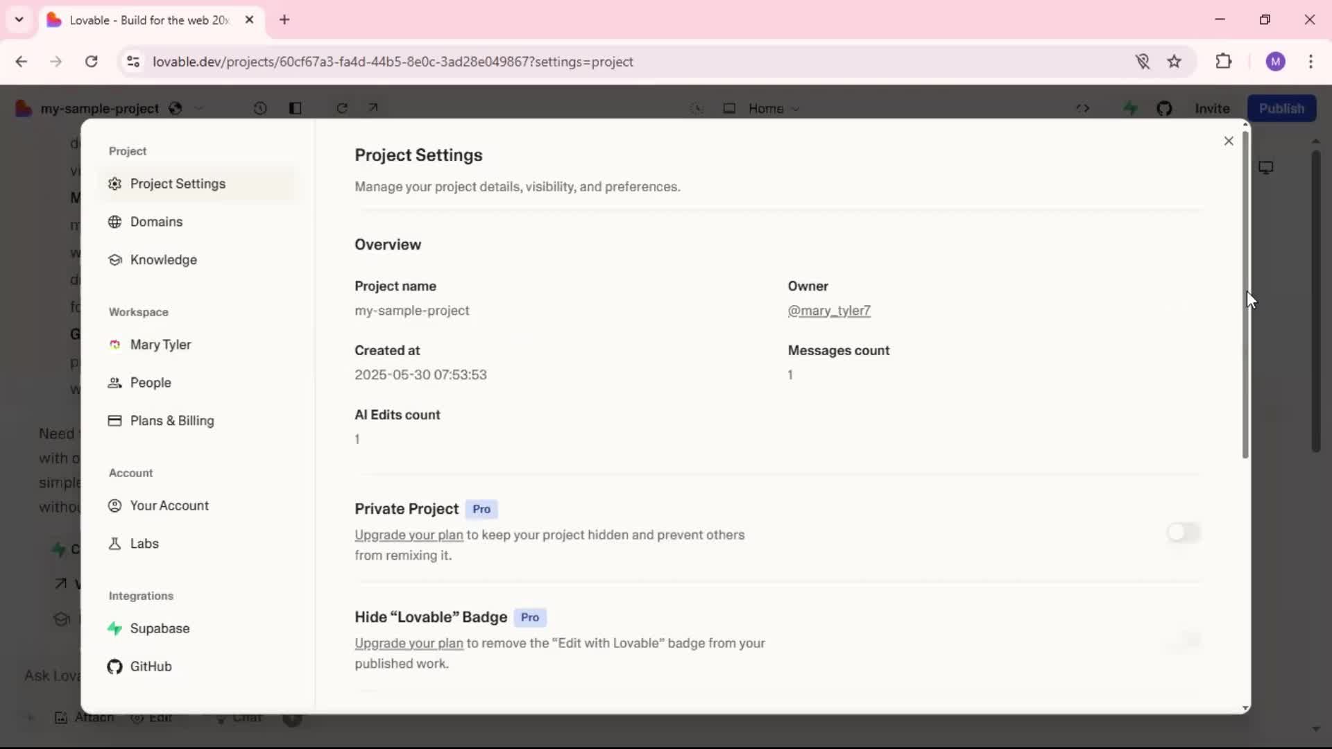 Remixing a project screenshot
