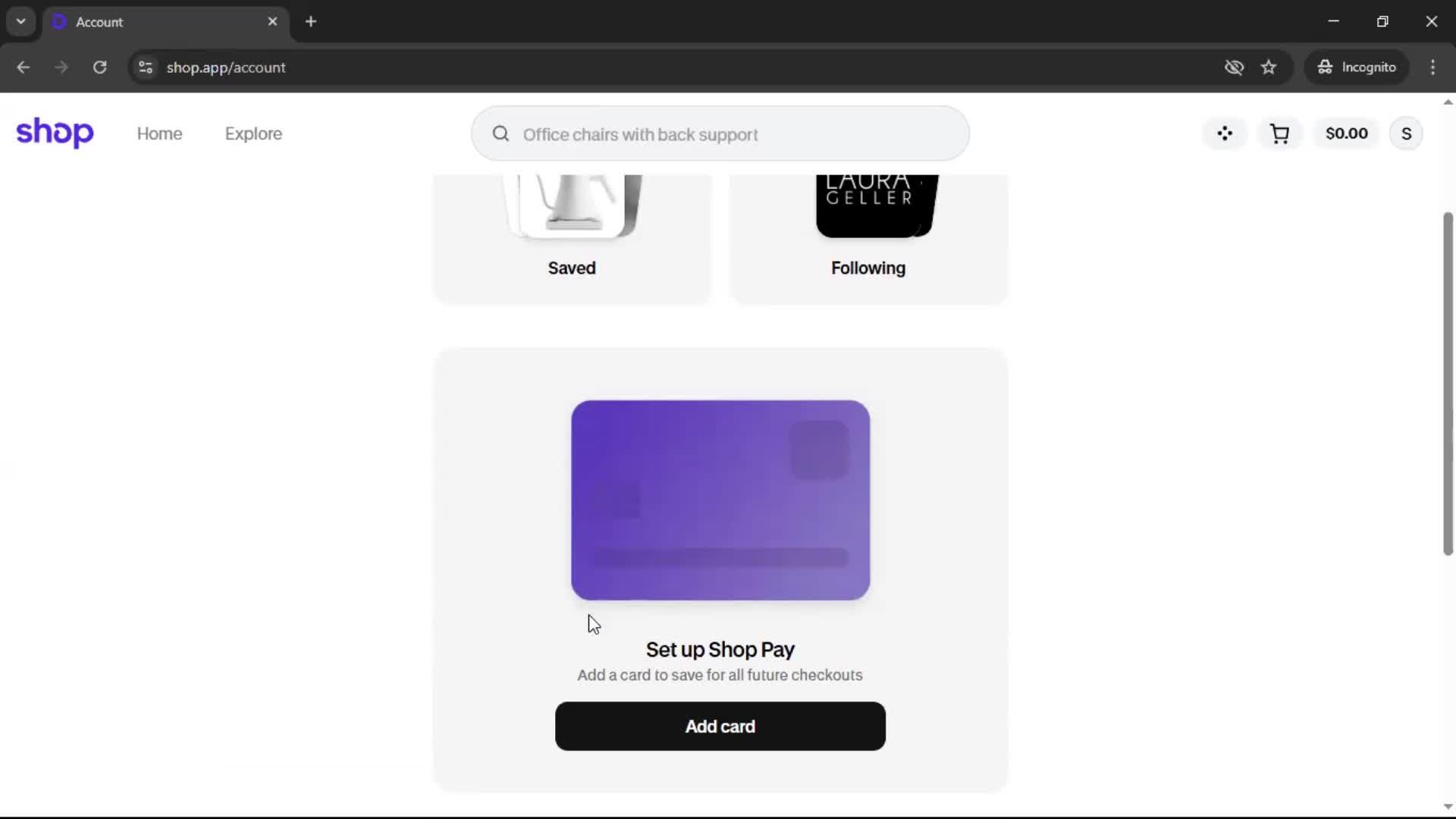 Removing card details screenshot