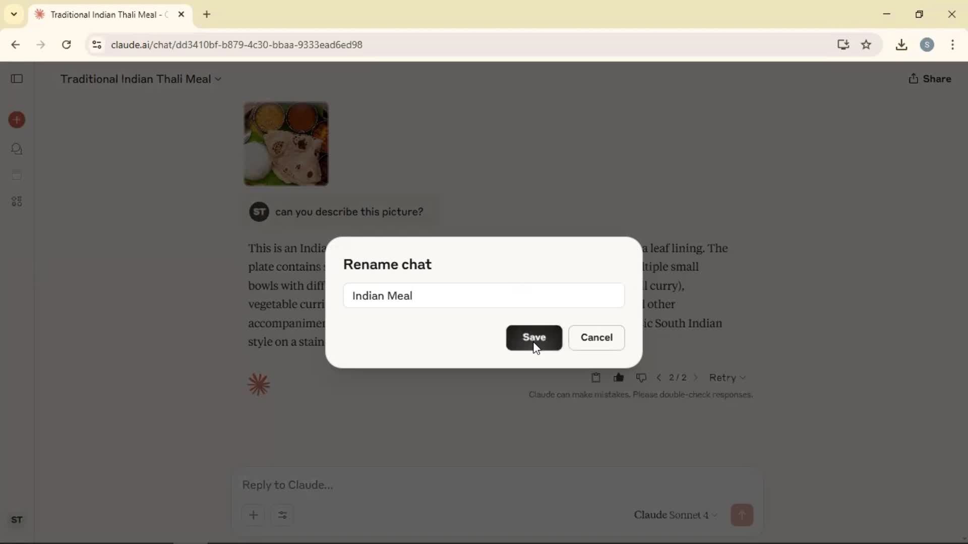 Renaming a conversation screenshot