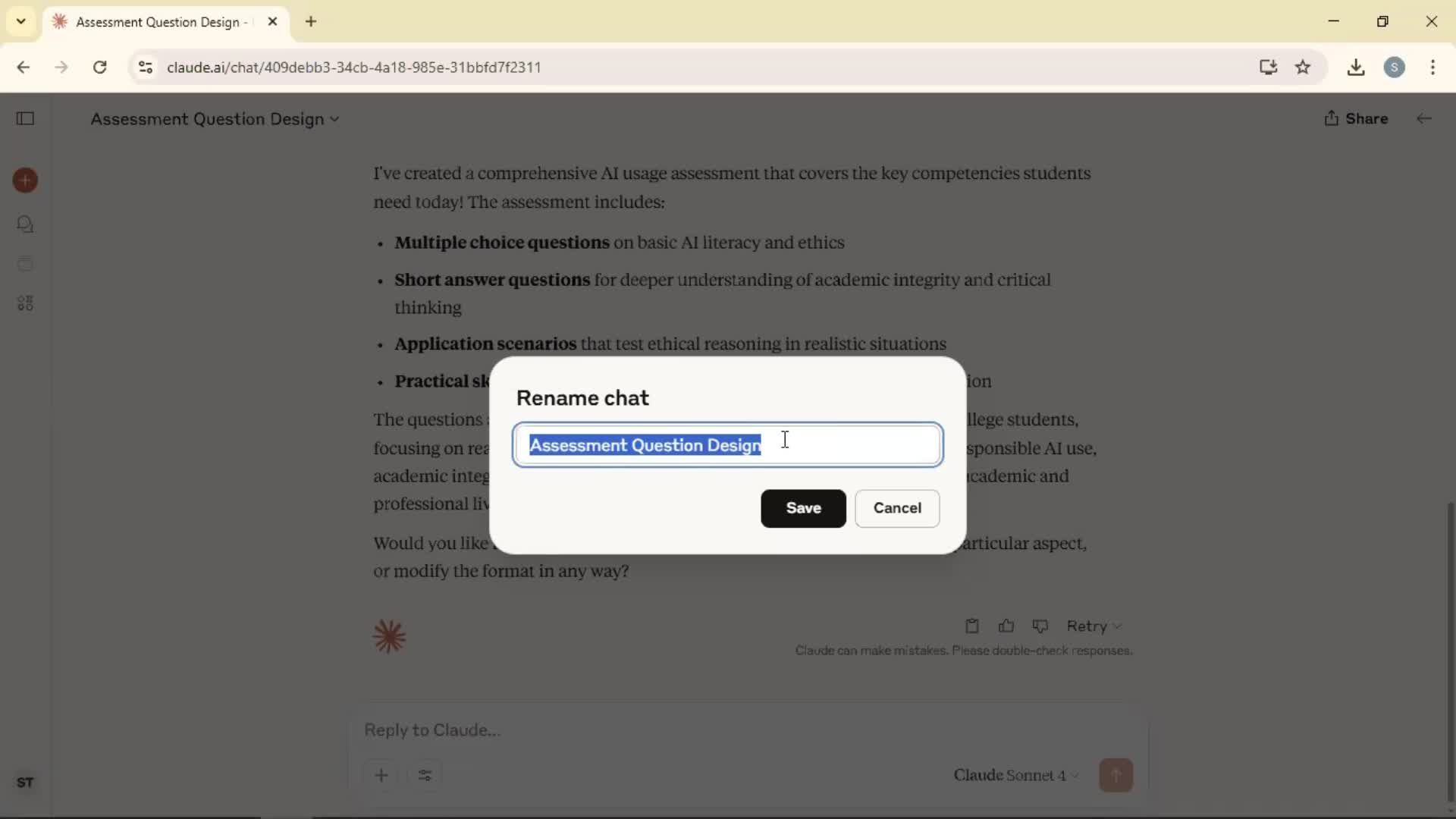 Renaming a conversation screenshot