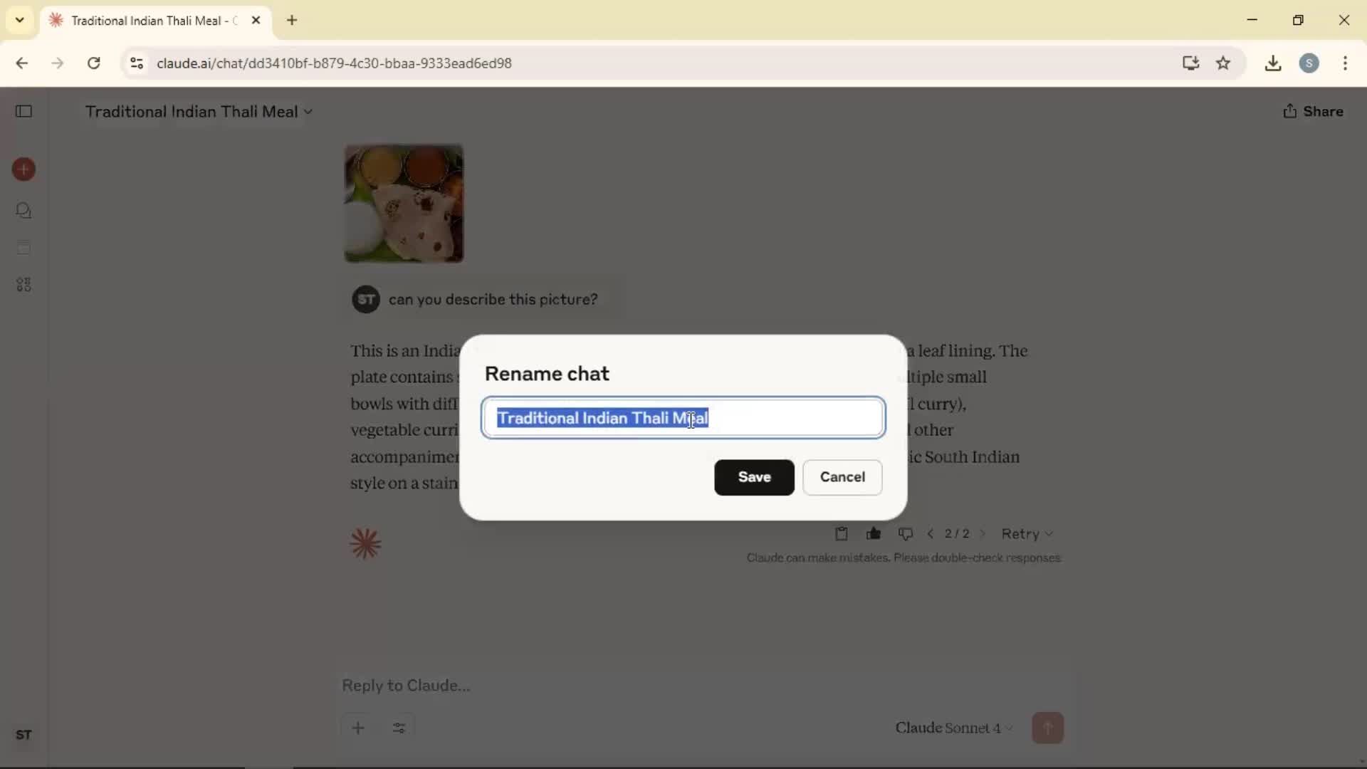 Renaming a conversation screenshot