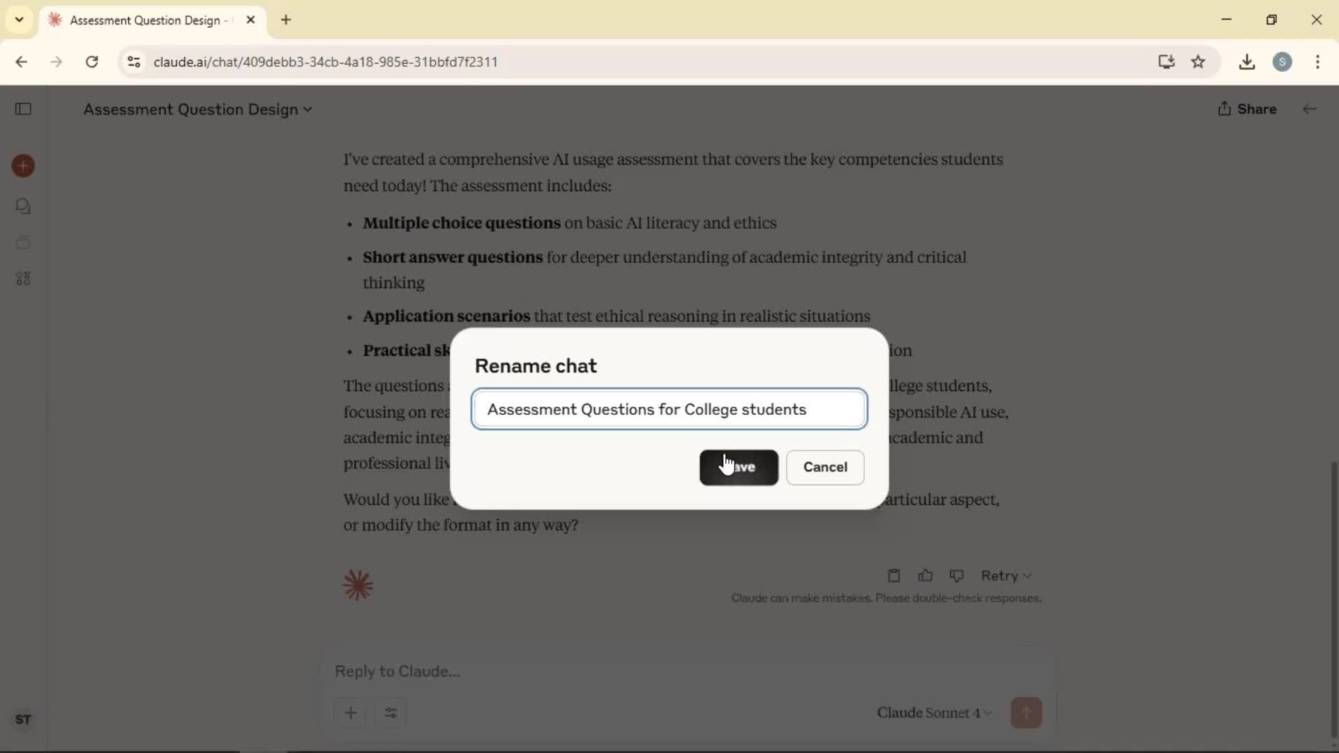 Renaming a conversation screenshot