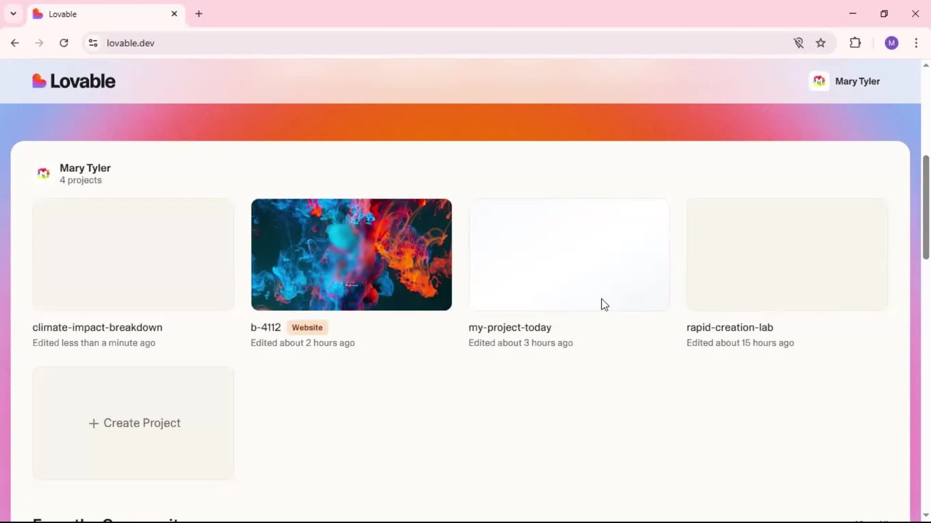 Renaming a project screenshot