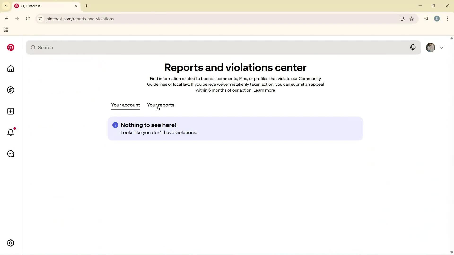 Reporting a post screenshot