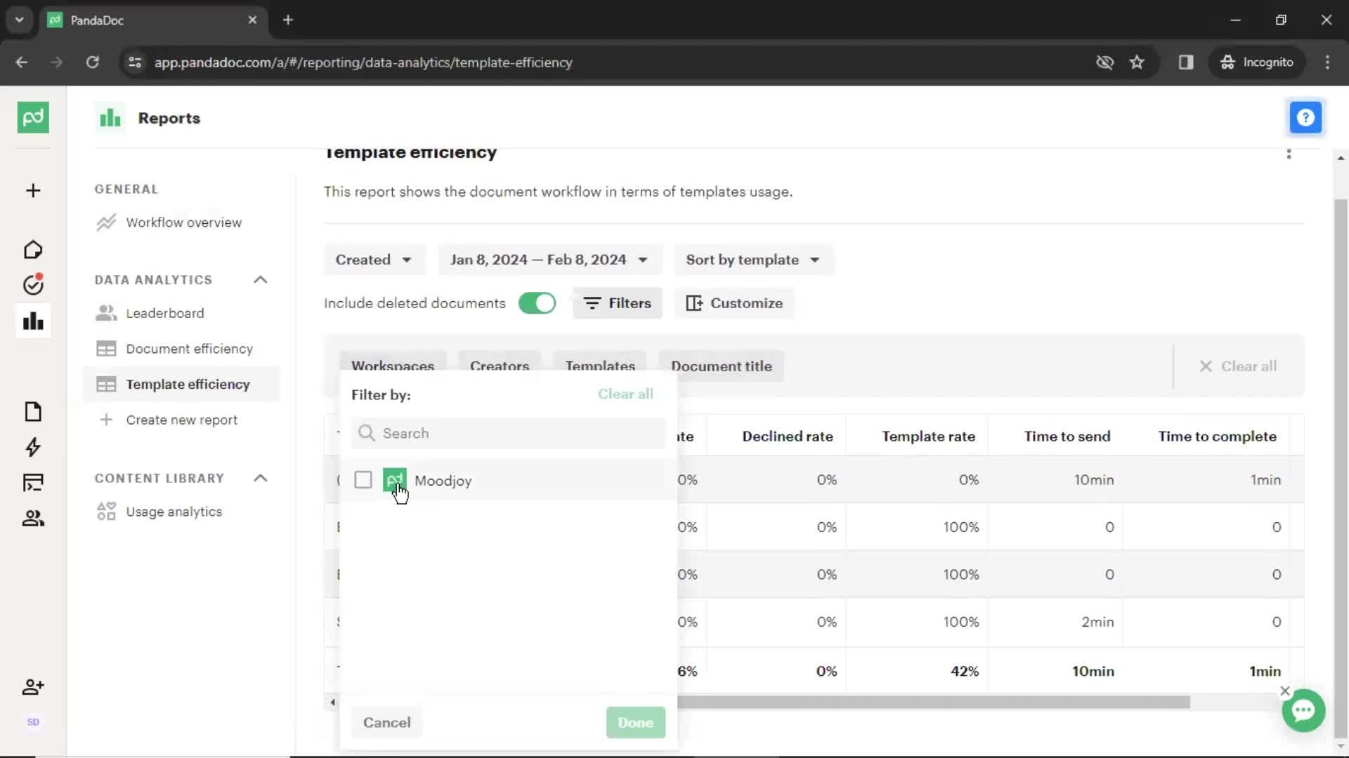 Analytics/Stats screenshot