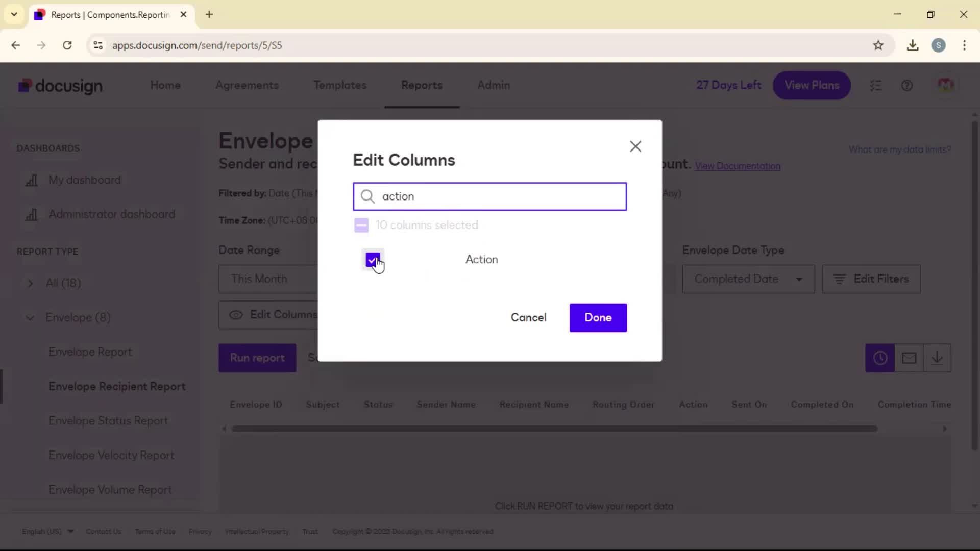 Reports screenshot