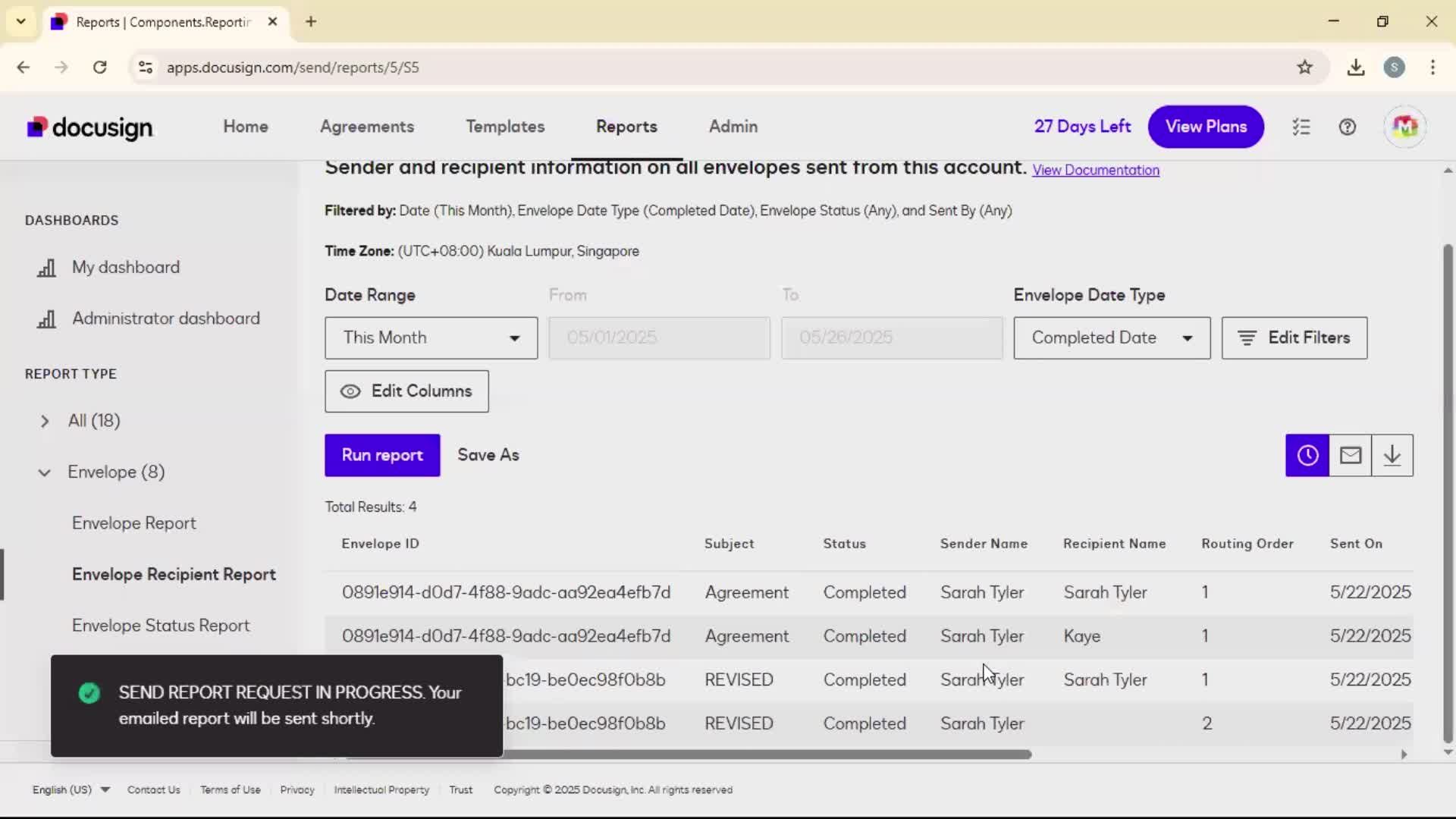 Reports screenshot