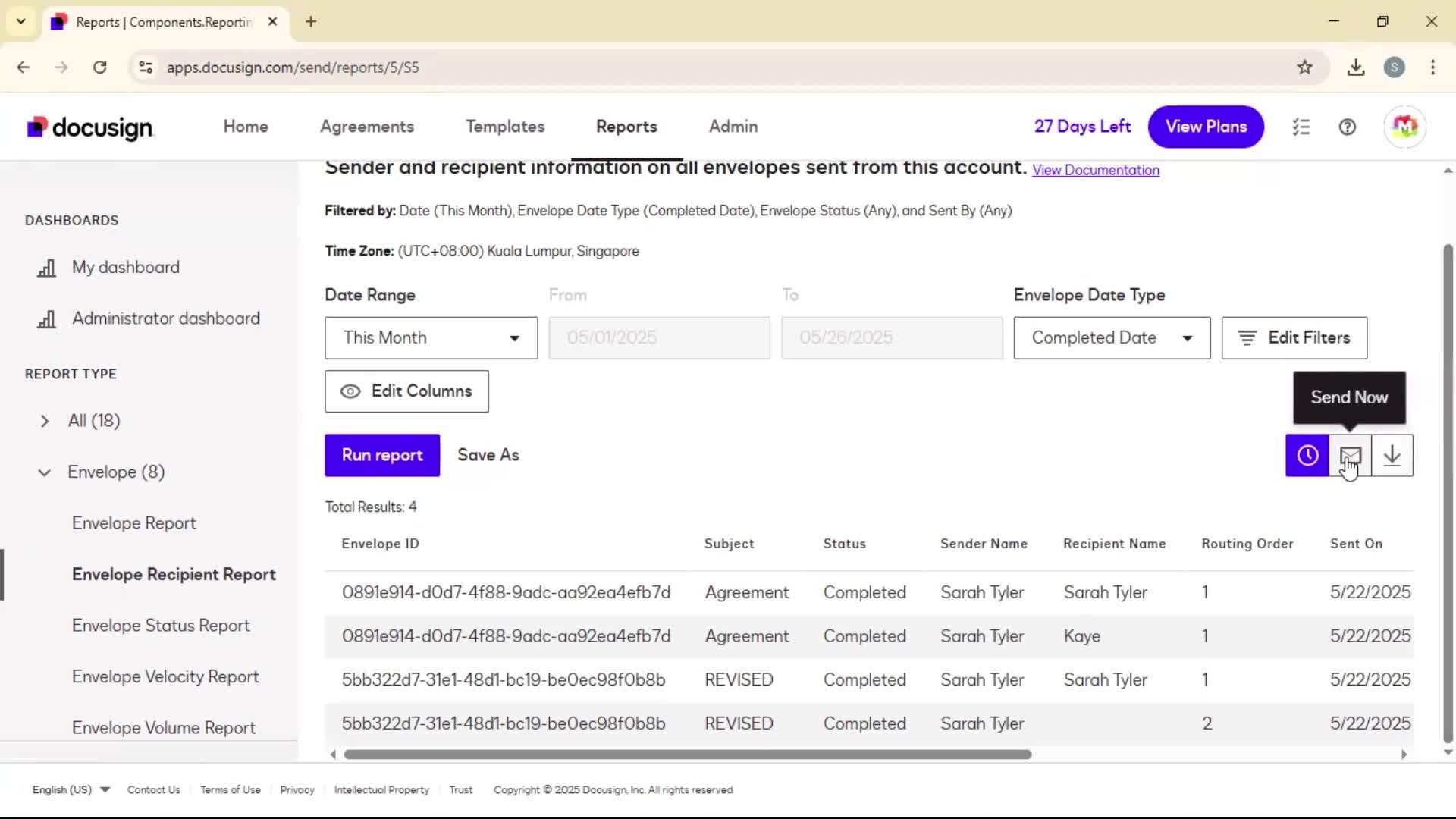 Reports screenshot