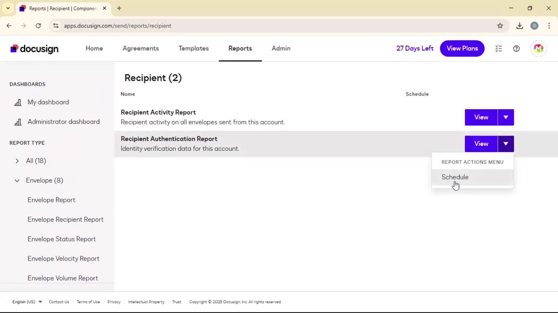 Reports screenshot