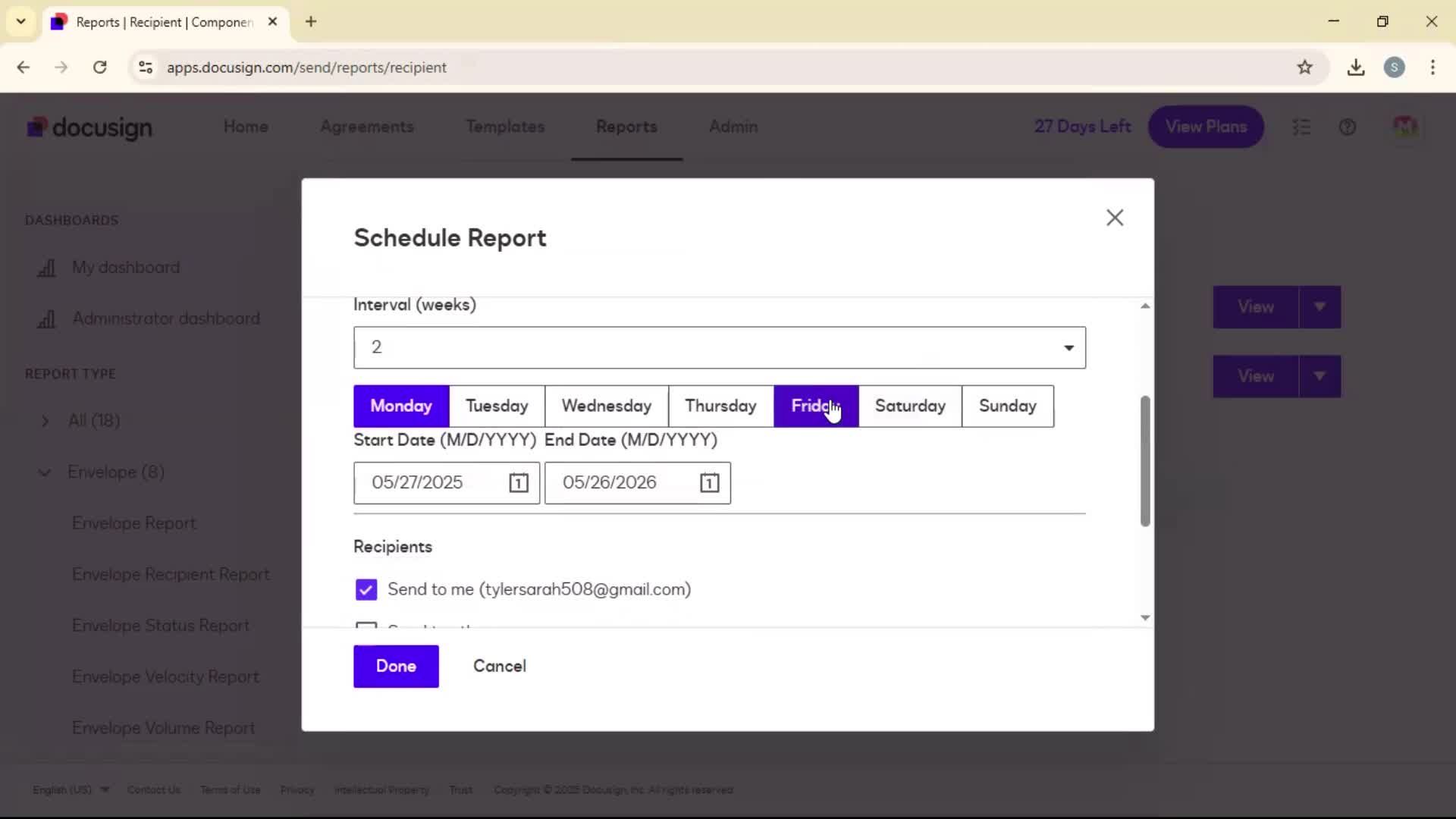 Reports screenshot