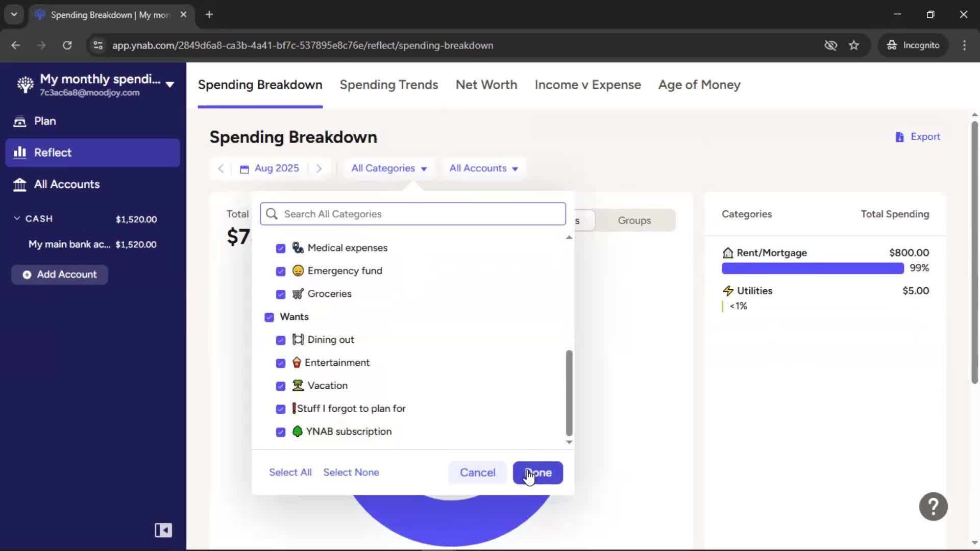 Reports screenshot