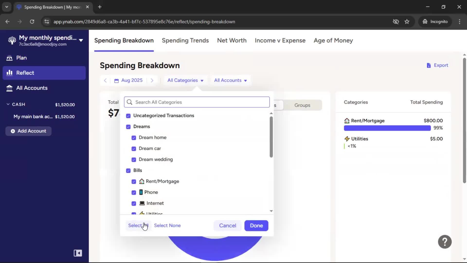 Reports screenshot