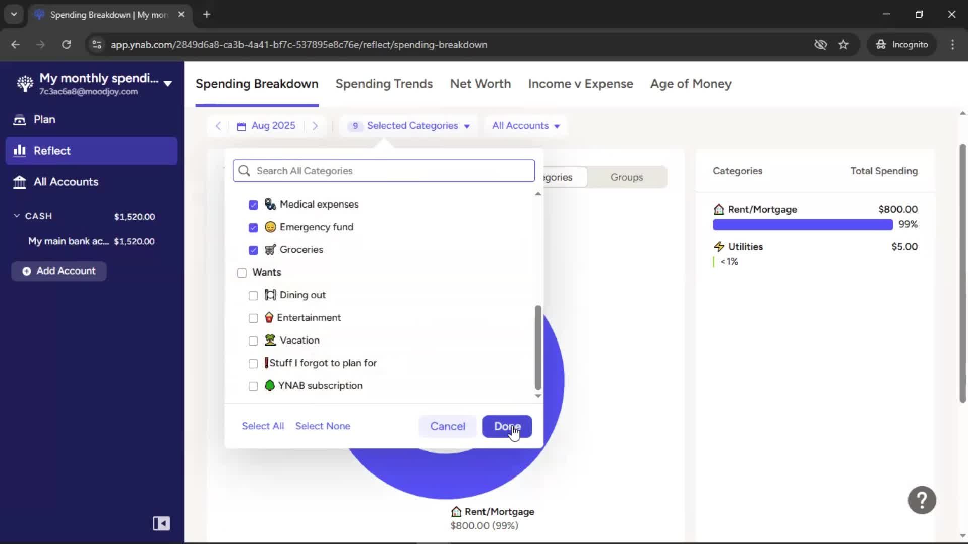 Reports screenshot