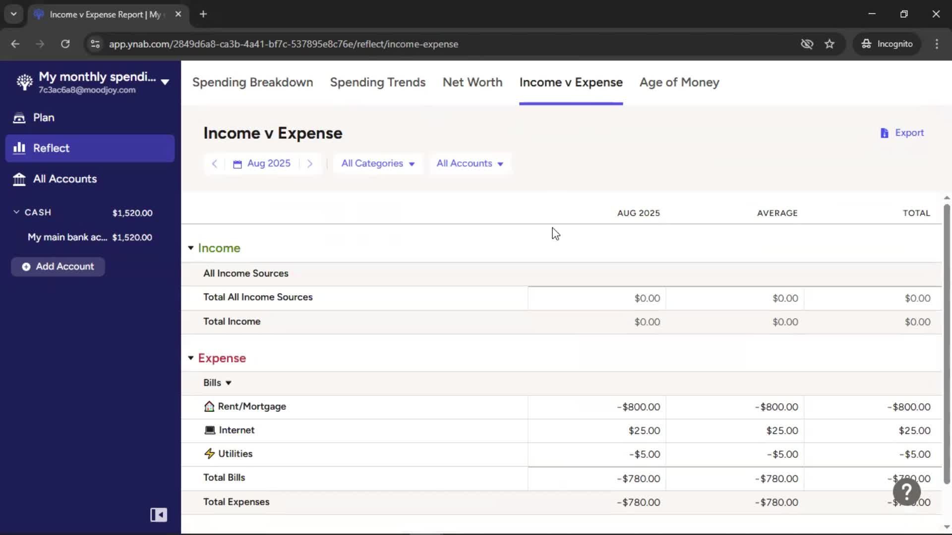 Reports screenshot