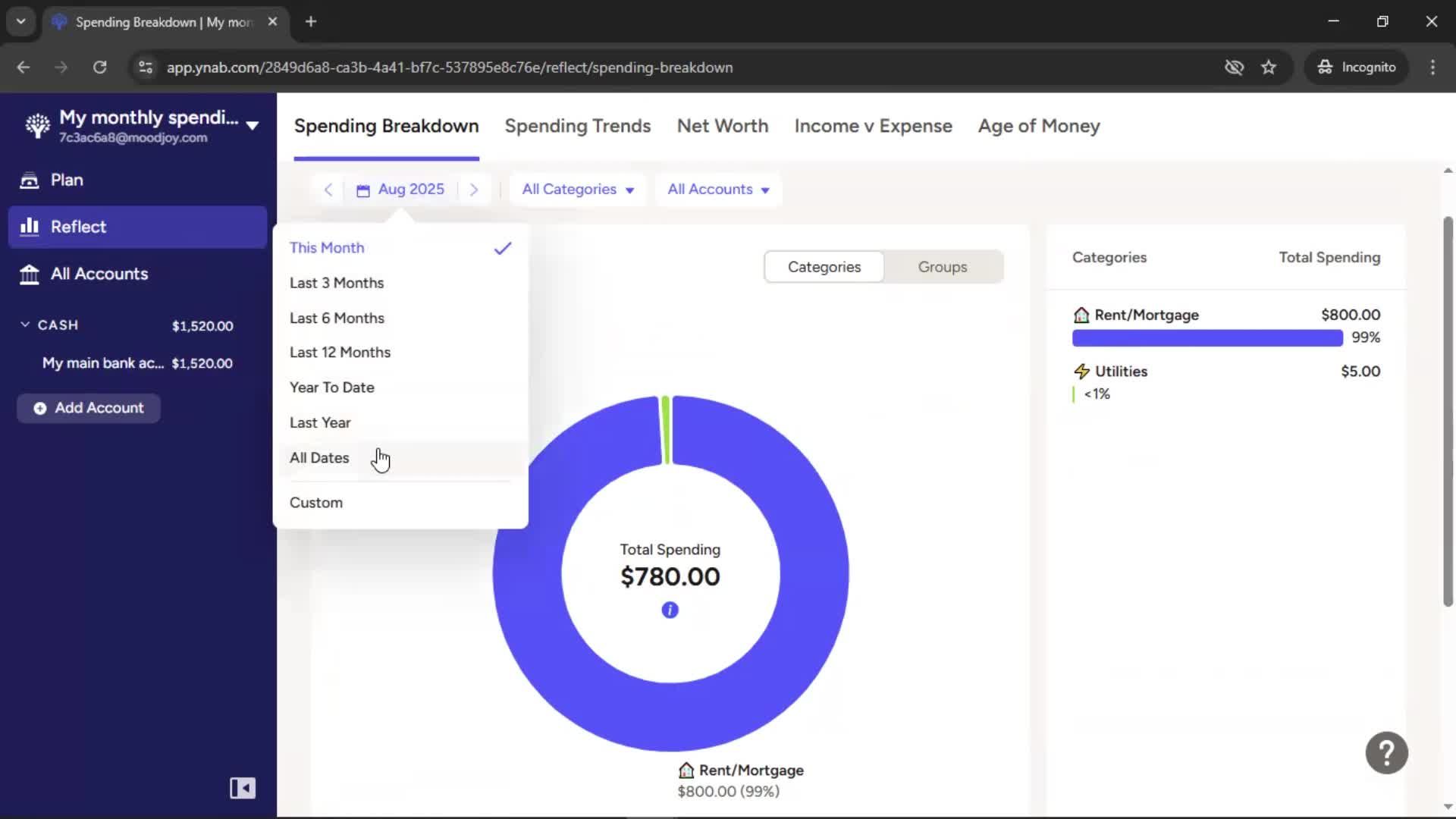 Reports screenshot