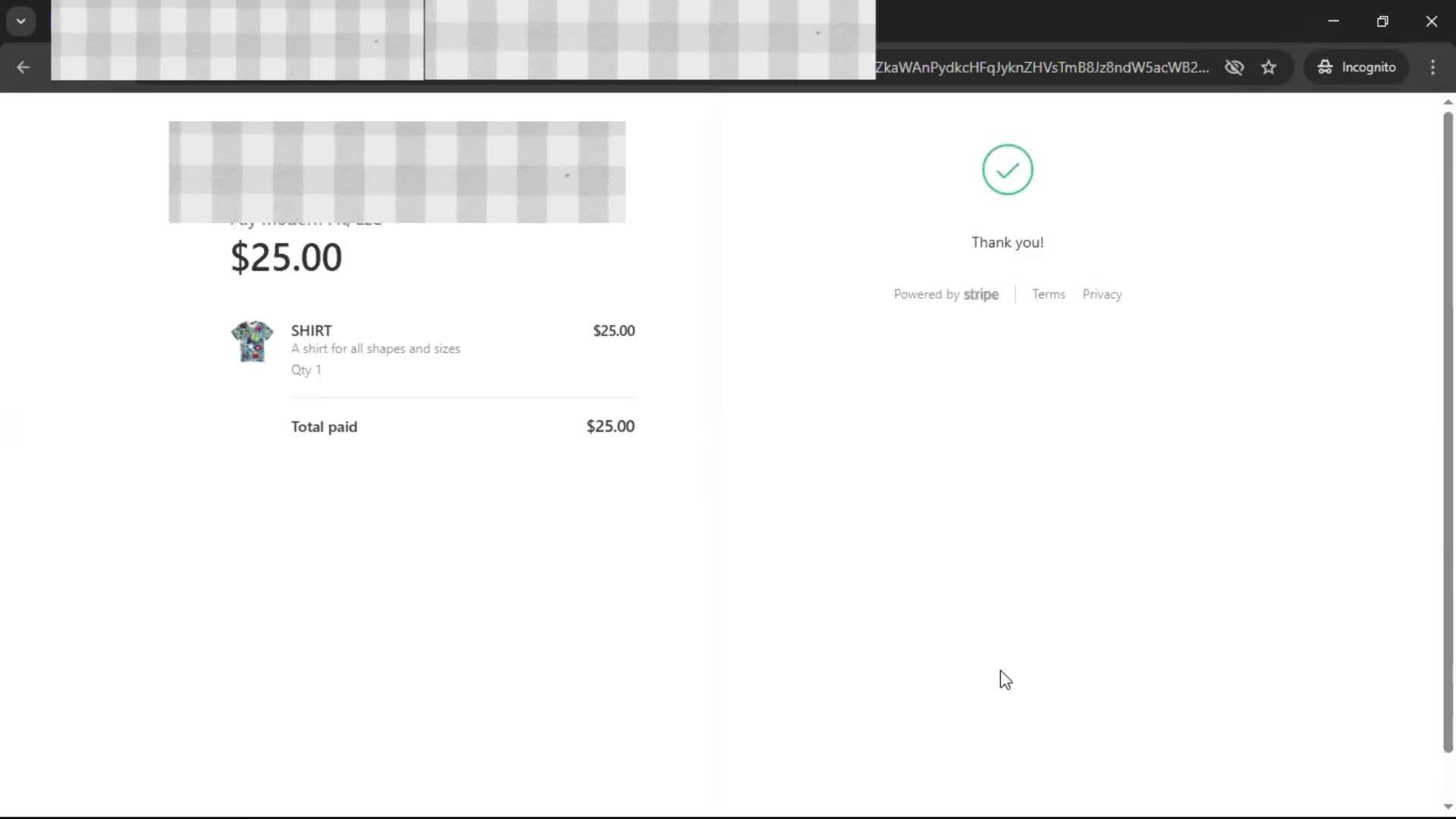 Requesting payment screenshot