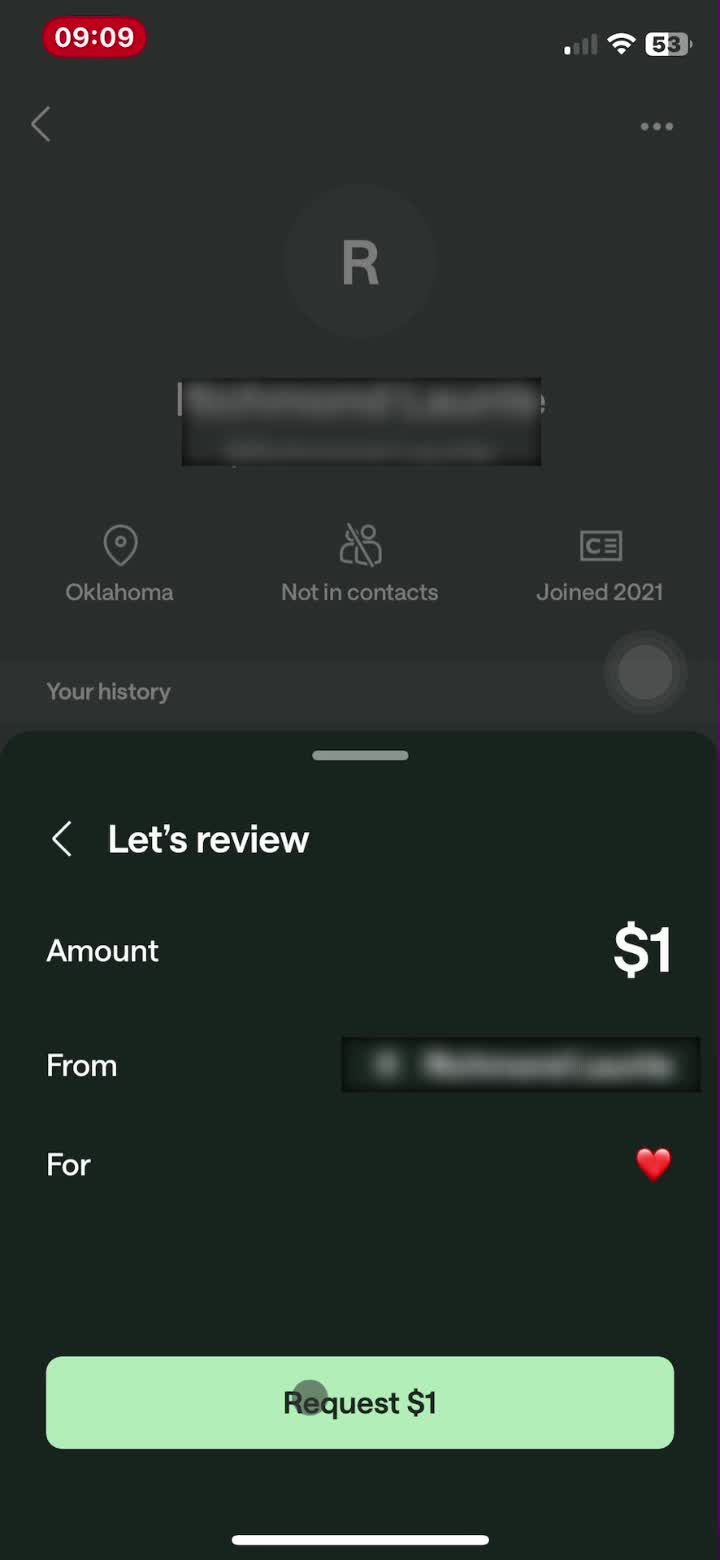 Requesting money screenshot