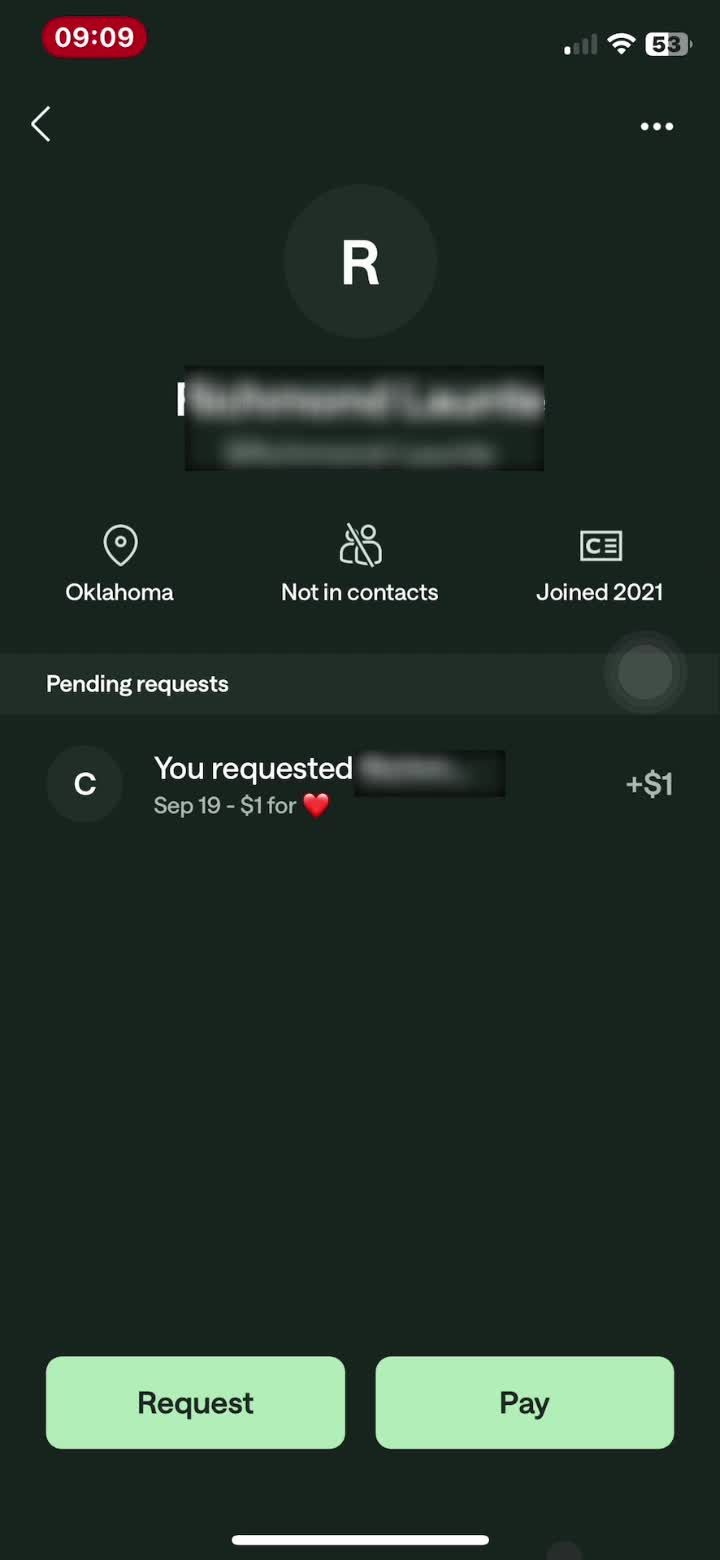 Requesting money screenshot